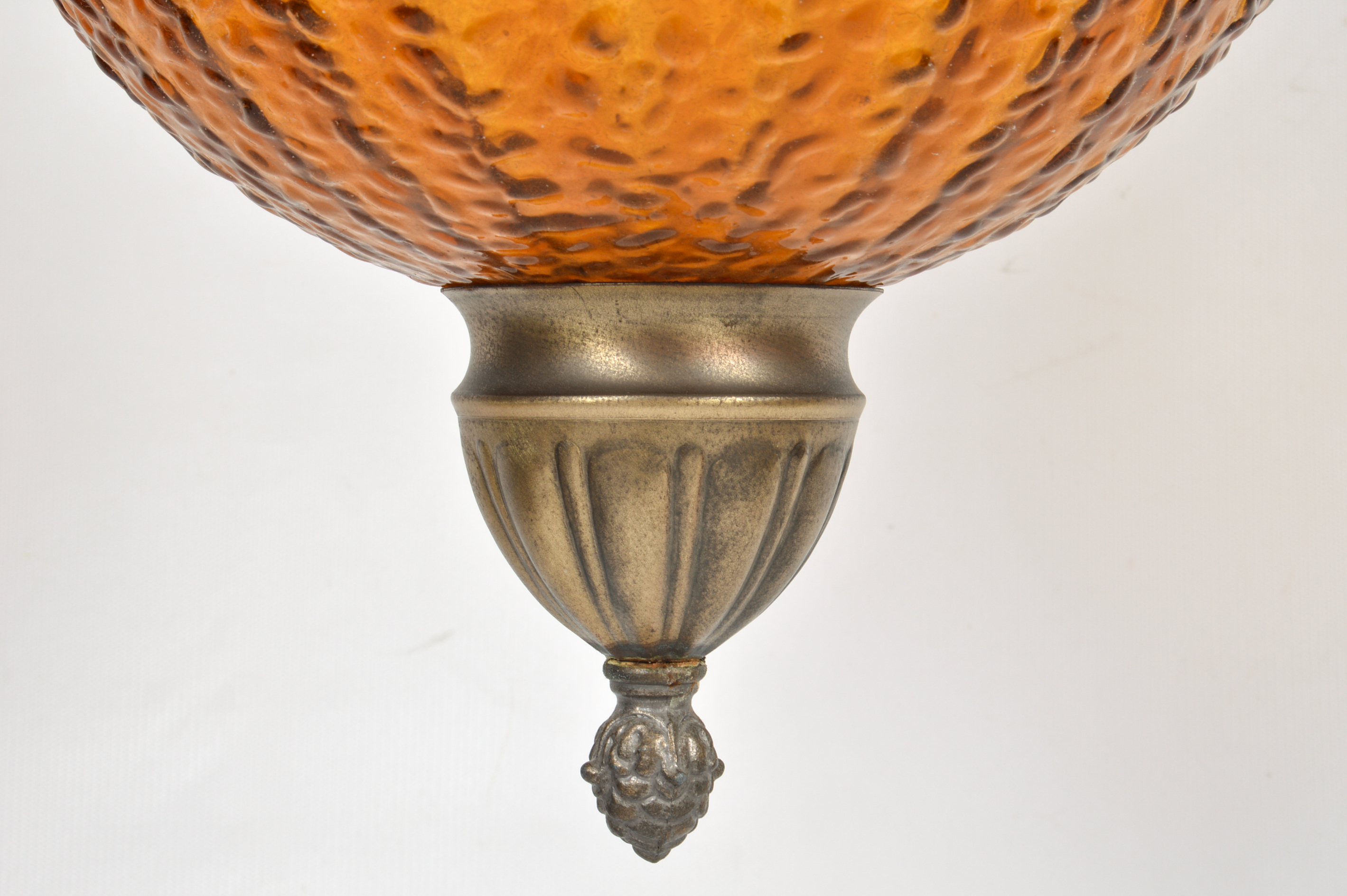 Vintage Amber Glass Swag Lamp