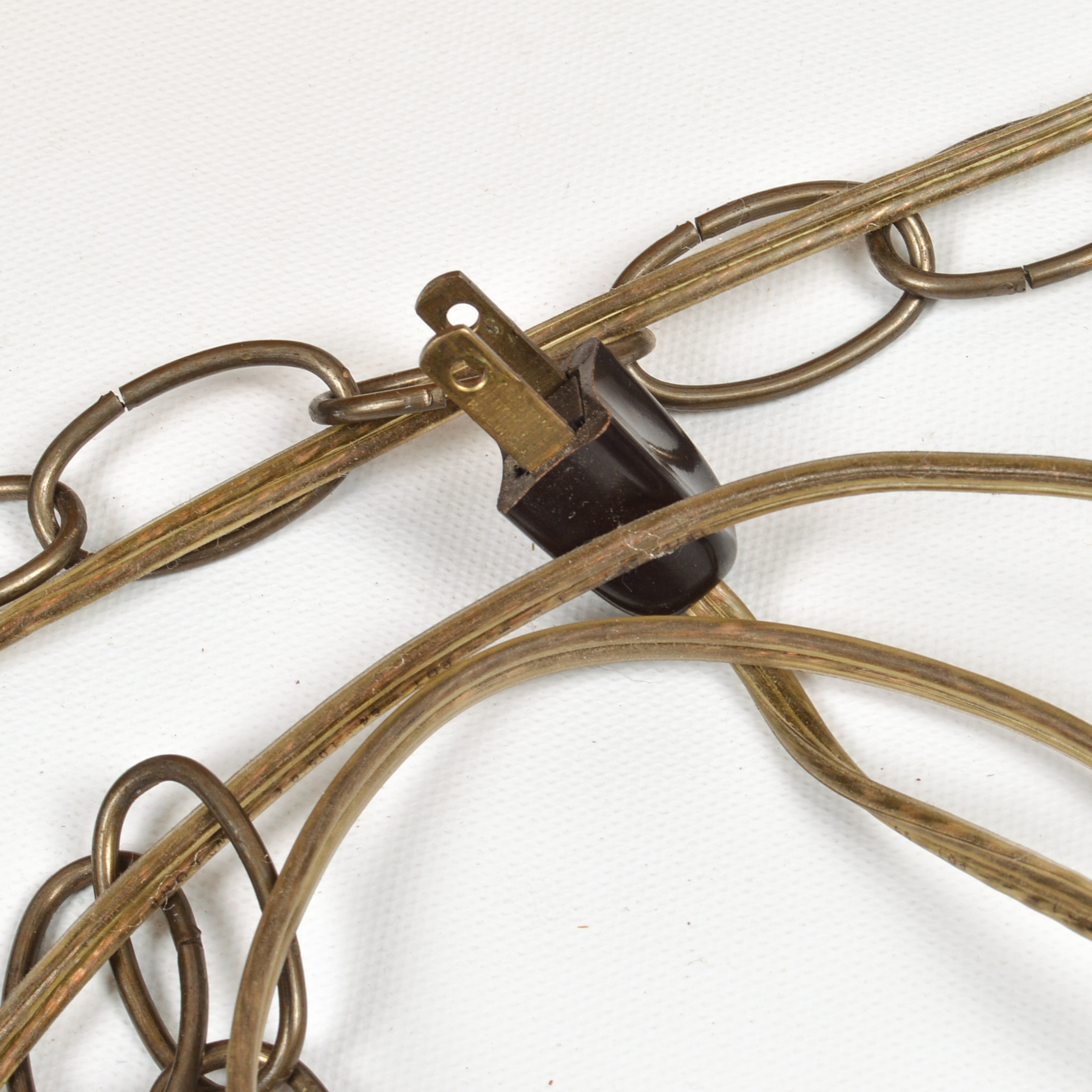 Vintage Amber Glass Swag Lamp