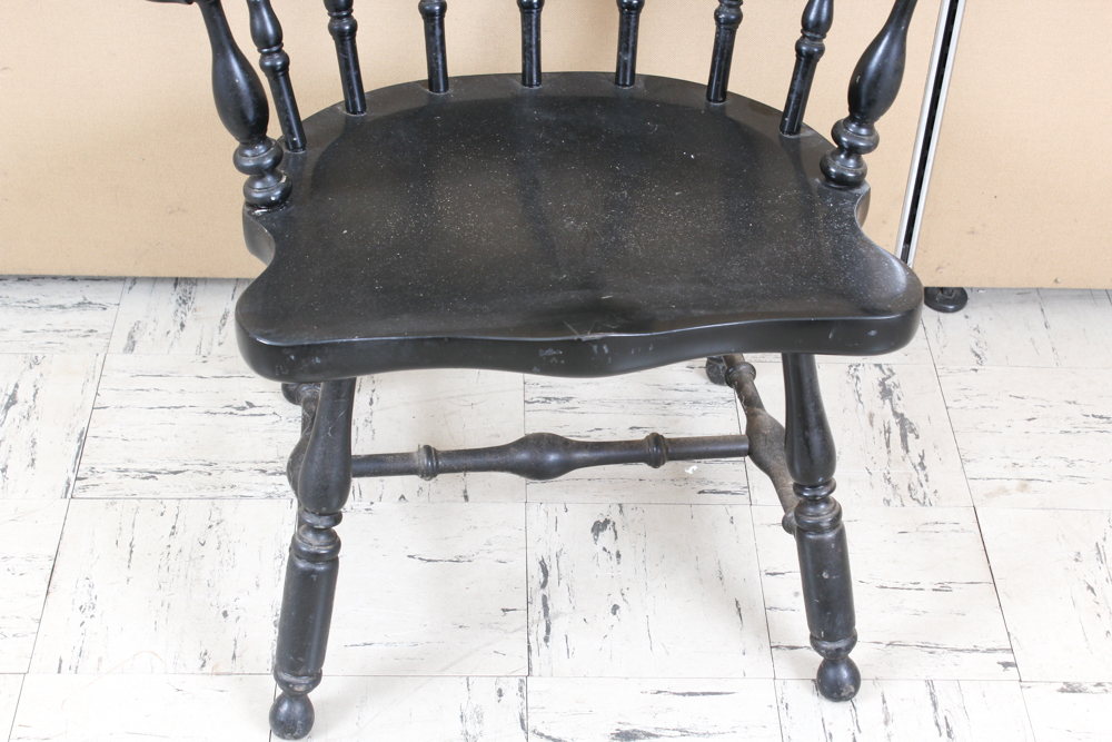 Black Painted Windsor Style Captain's Chair by Nichols & Stone