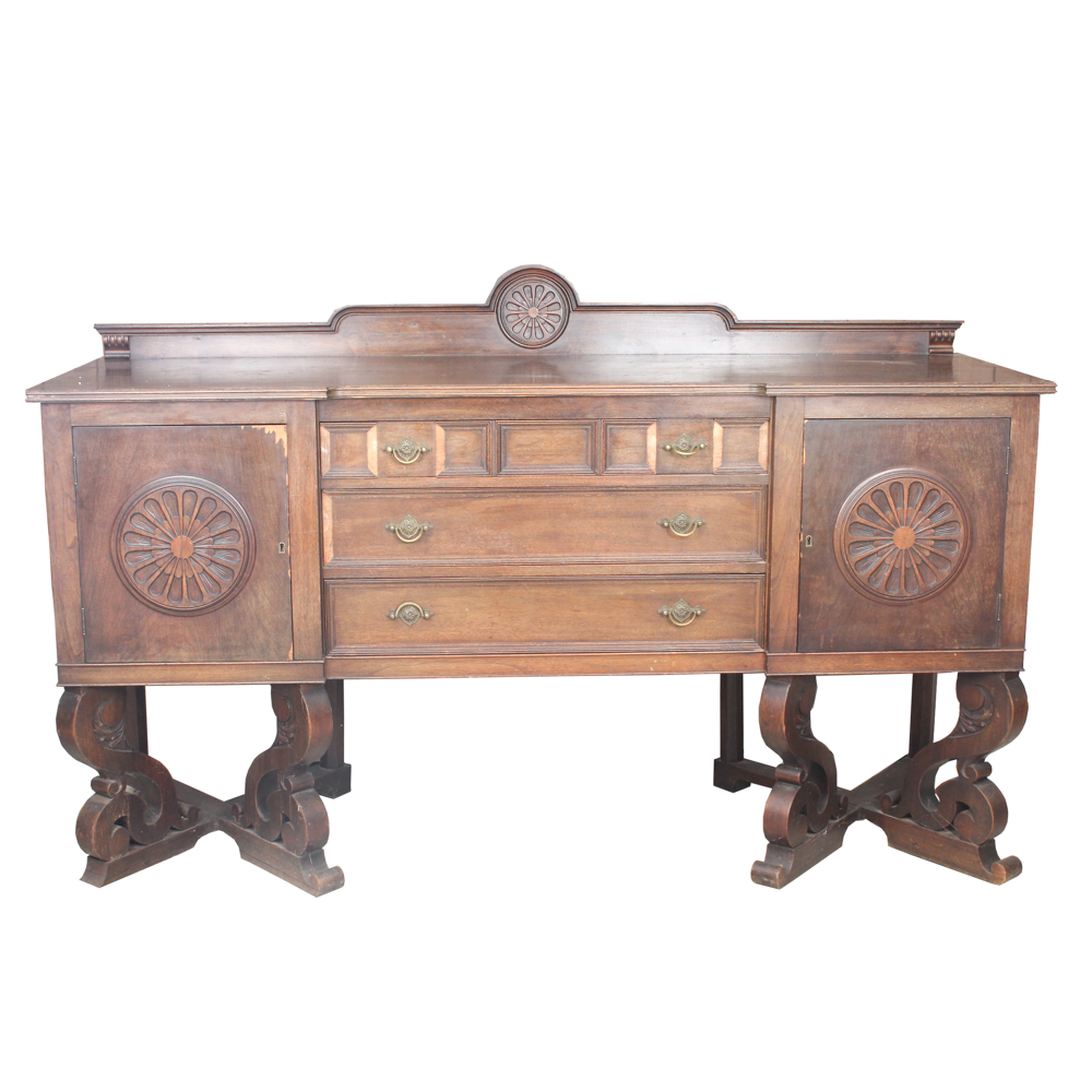 Vintage Jacobean Revival Style Buffet