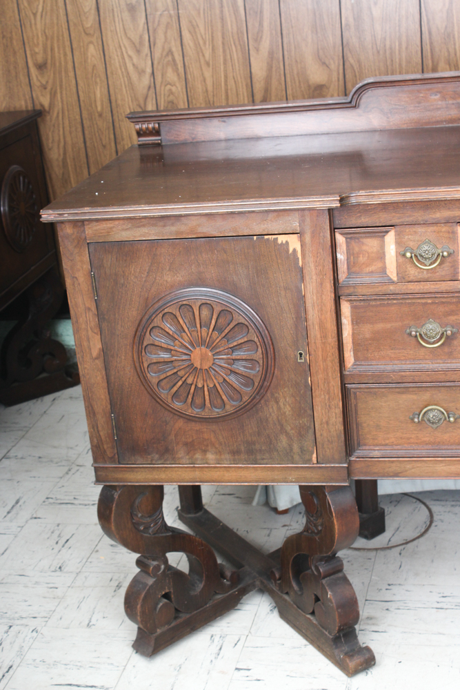 Vintage Jacobean Revival Style Buffet