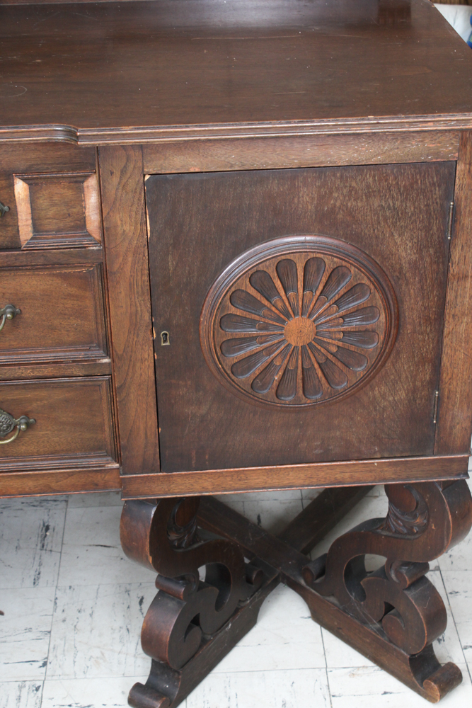 Vintage Jacobean Revival Style Buffet