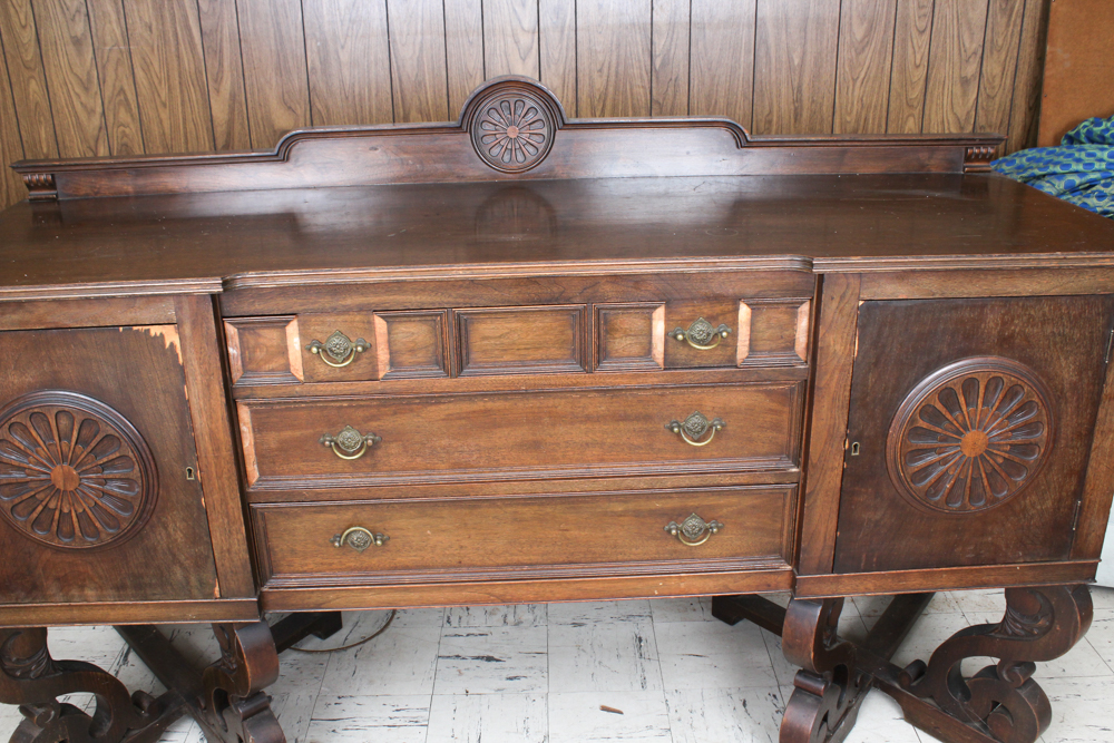 Vintage Jacobean Revival Style Buffet