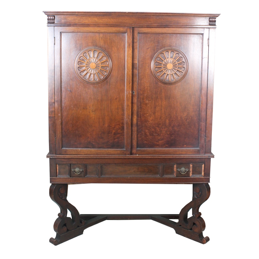 Vintage Jacobean Revival Lowboy Cabinet
