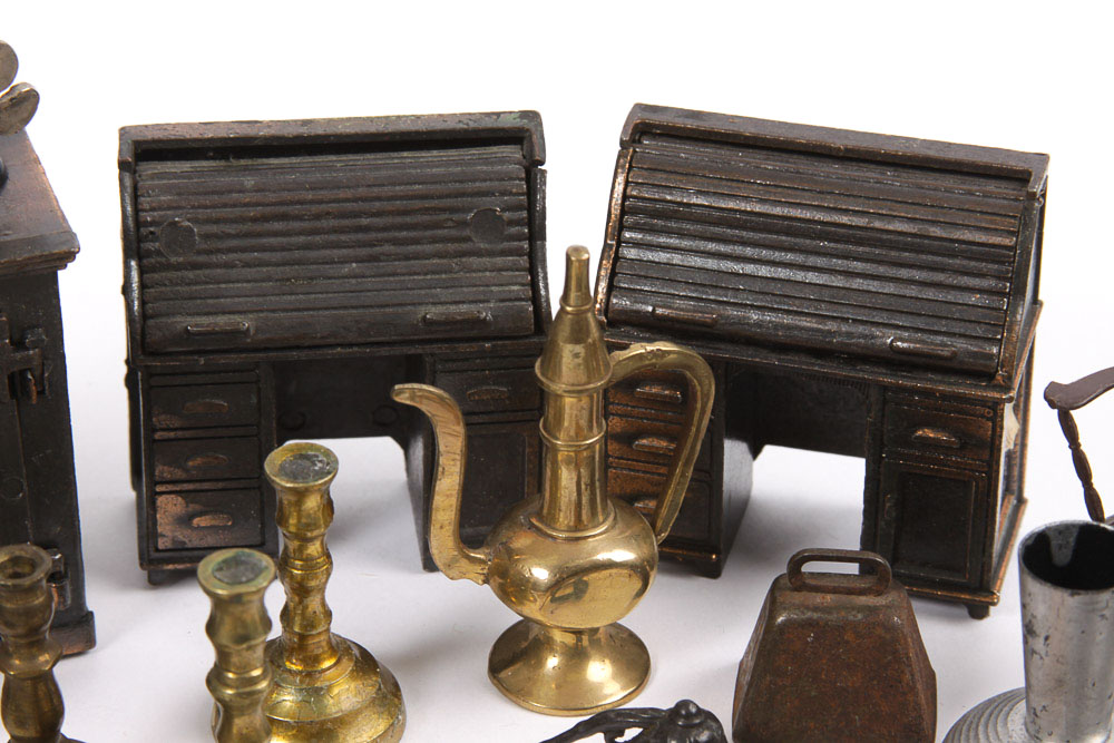 Collection of Miniature Doll House Furniture and Accessories