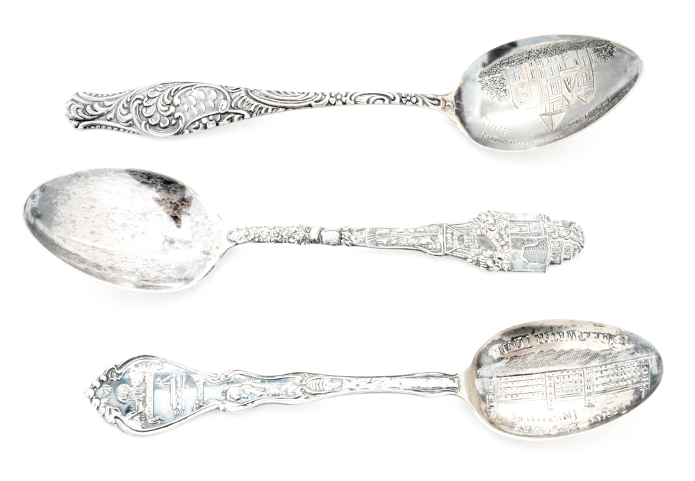 Collection of Vintage Sterling Silver Souvenir Spoons