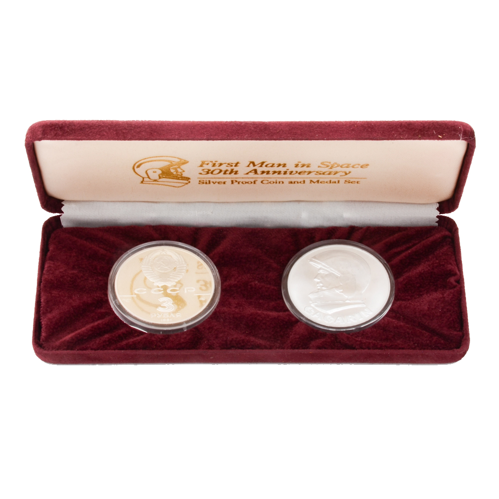 1991 USSR First Man in Space Silver Coin Set