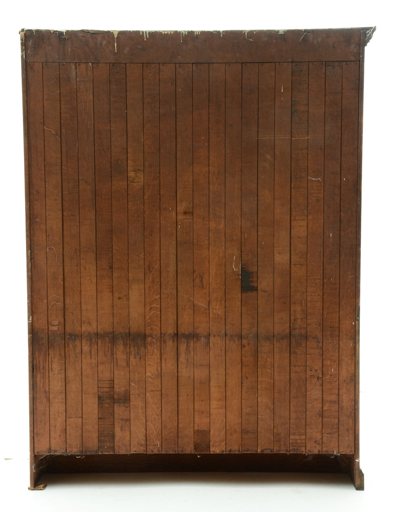 Antique Oak Bookcase with Glass Doors