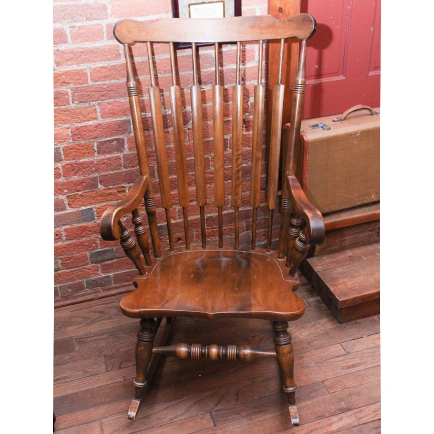 Vintage Walnut Windsor Rocking Chair