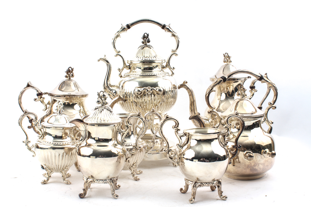 Silver on Copper Tea Set
