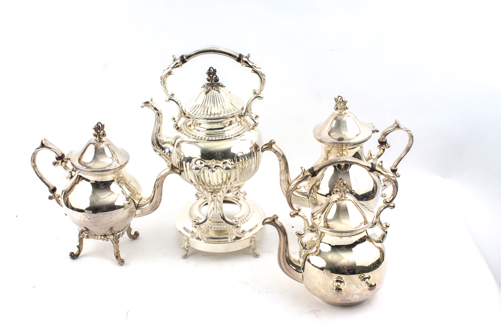 Silver on Copper Tea Set