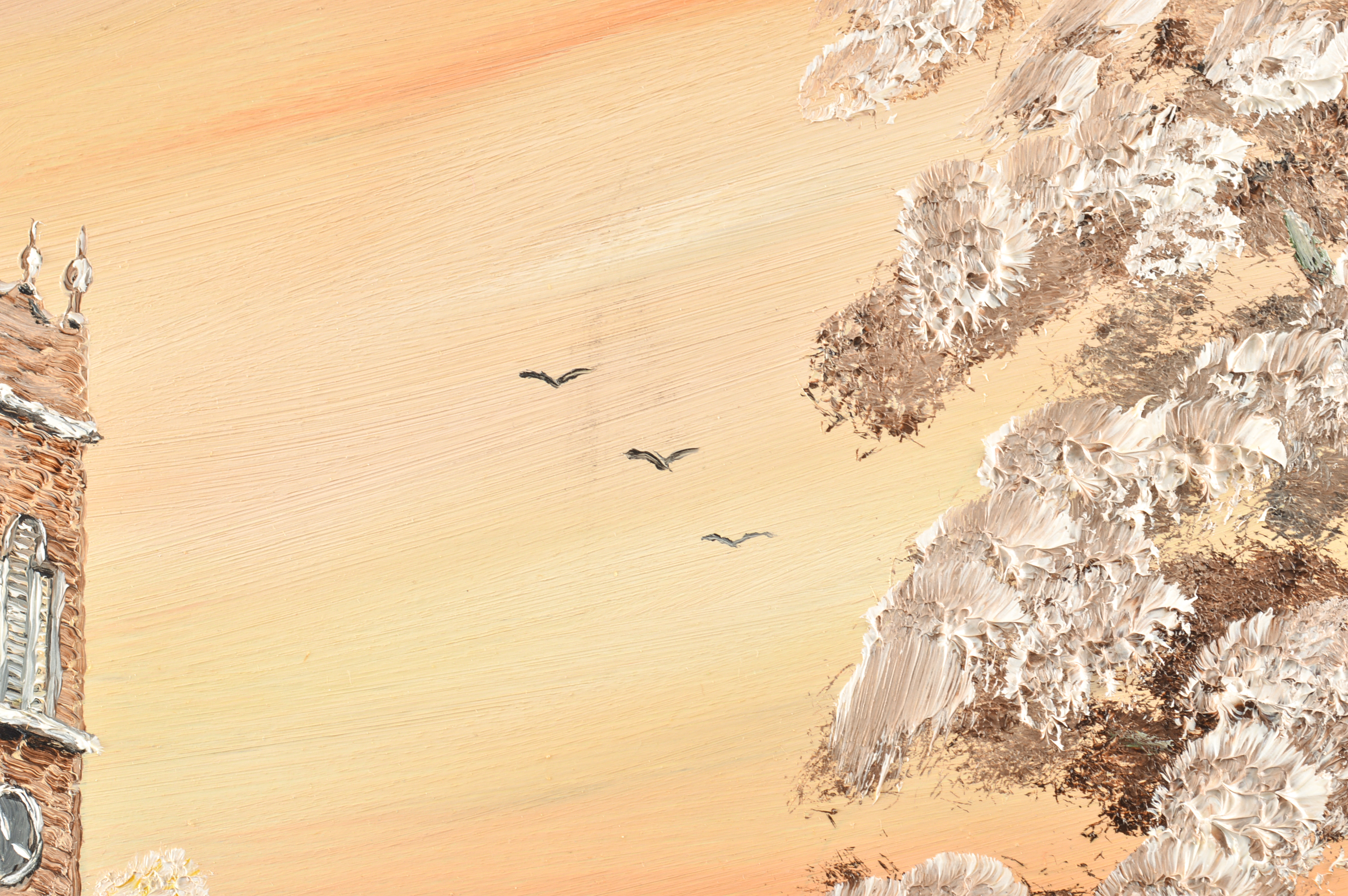 D. Woodbine Oil on Board Winter Landscape Painting