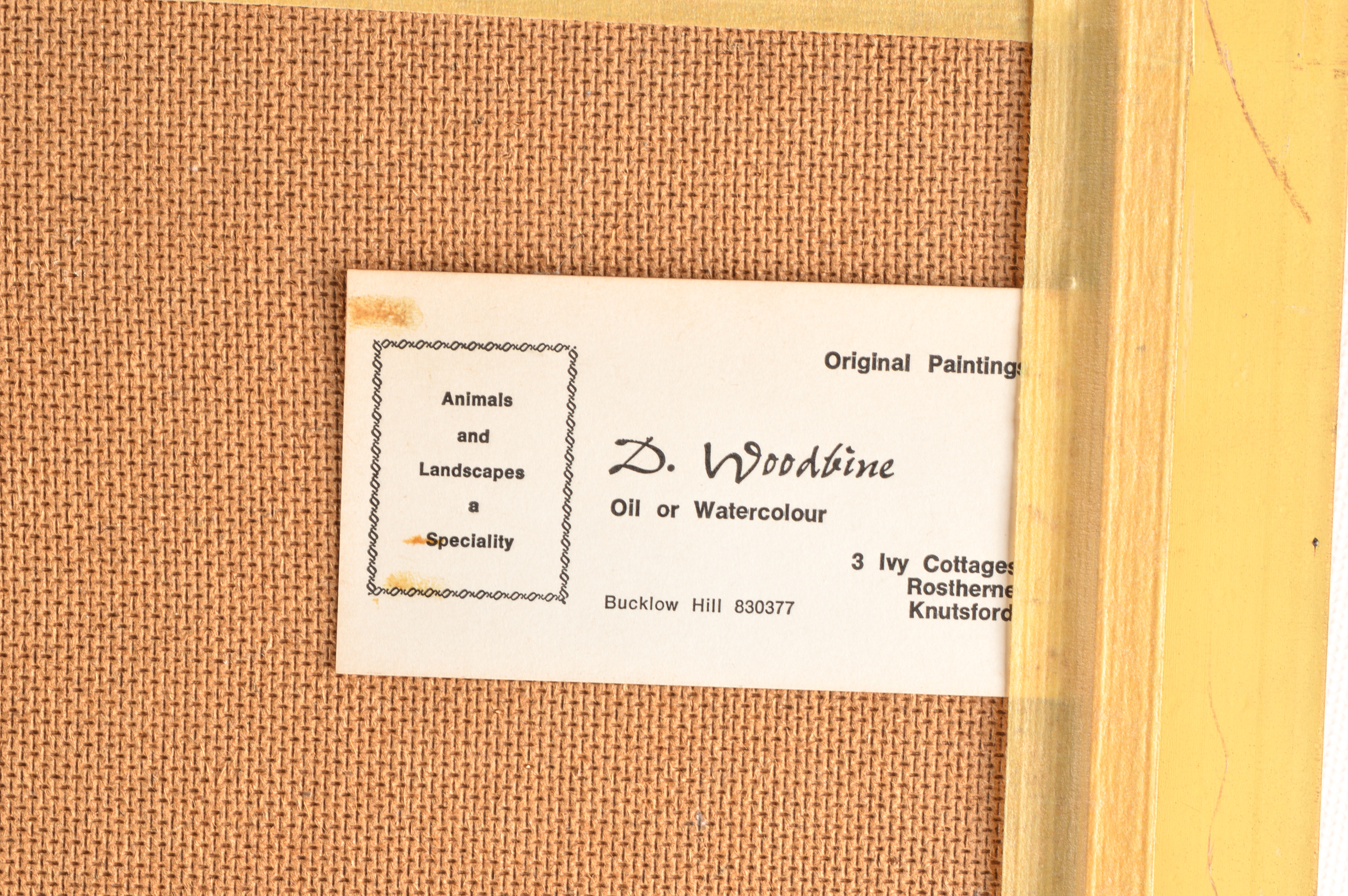 Vintage D. Woodbine Oil on Board Painting of a Foxhunt