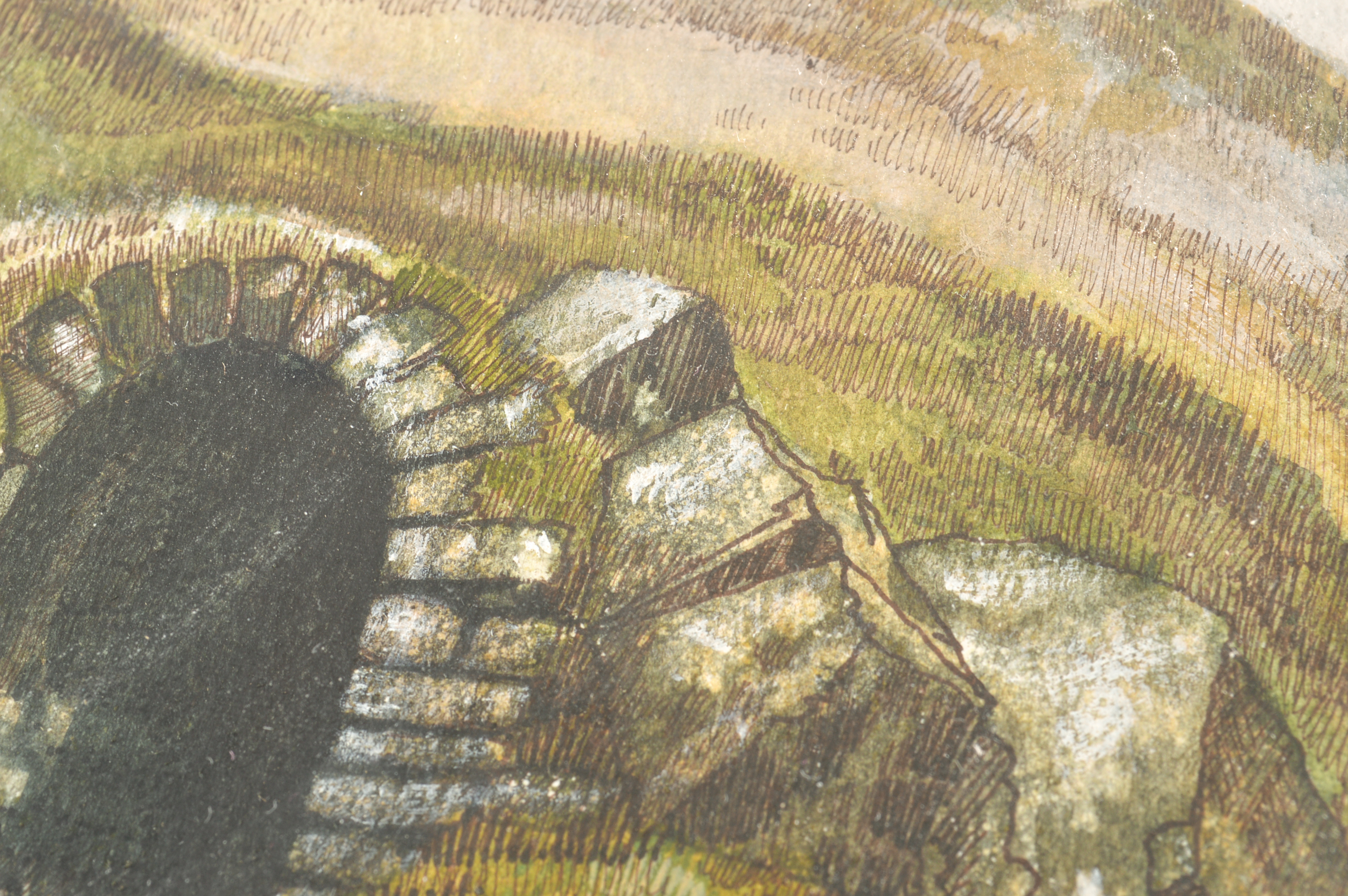 1979 Signed Gouache and Ink Drawing of Swaledale, England Landscape