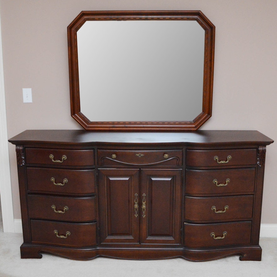 Empire Style Mahogany Dresser by Thompsonville with Mirror