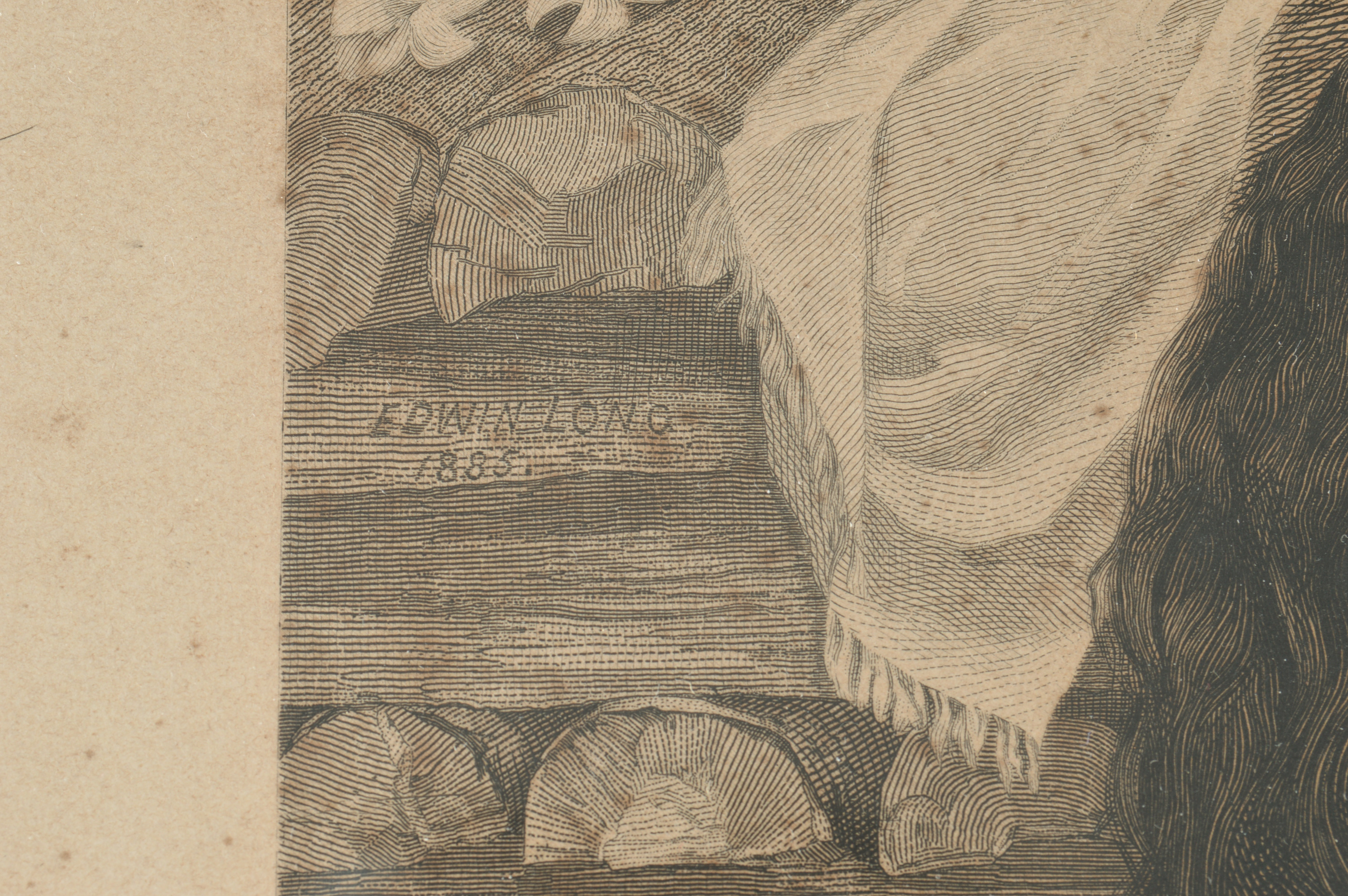 Antique Edwin Long Biblical Intaglio Engraving by George Sidney Hunt