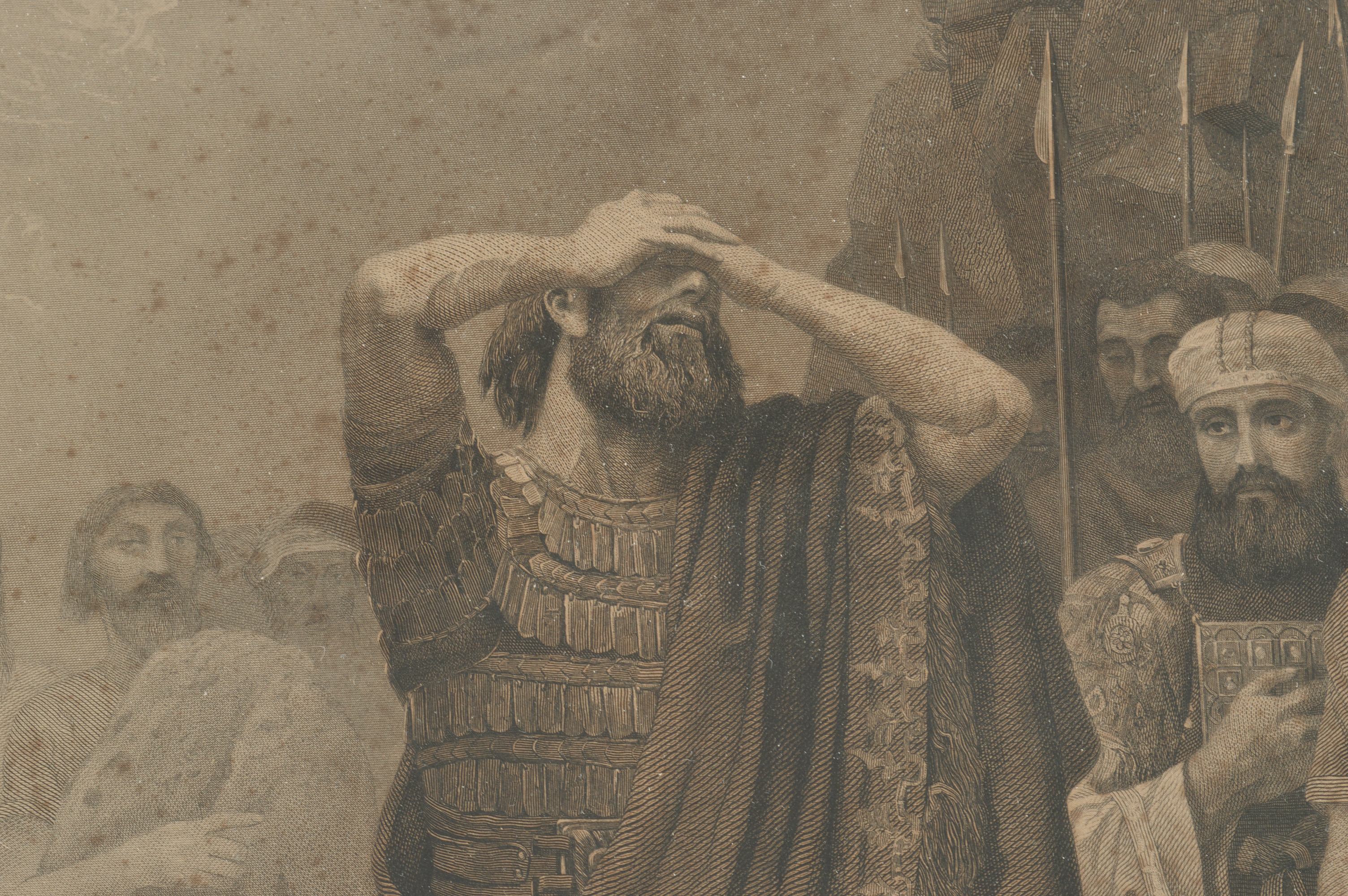 Antique Edwin Long Biblical Intaglio Engraving by George Sidney Hunt