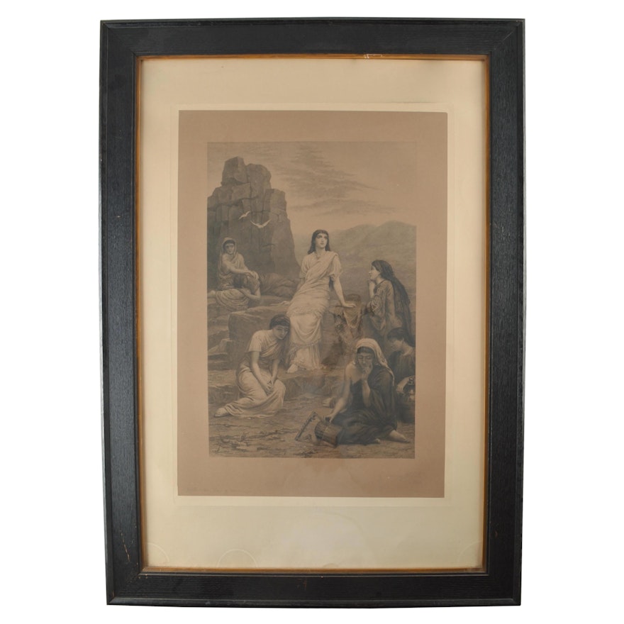 Antique Edwin Long Biblical Intaglio Engraving by George Sidney Hunt