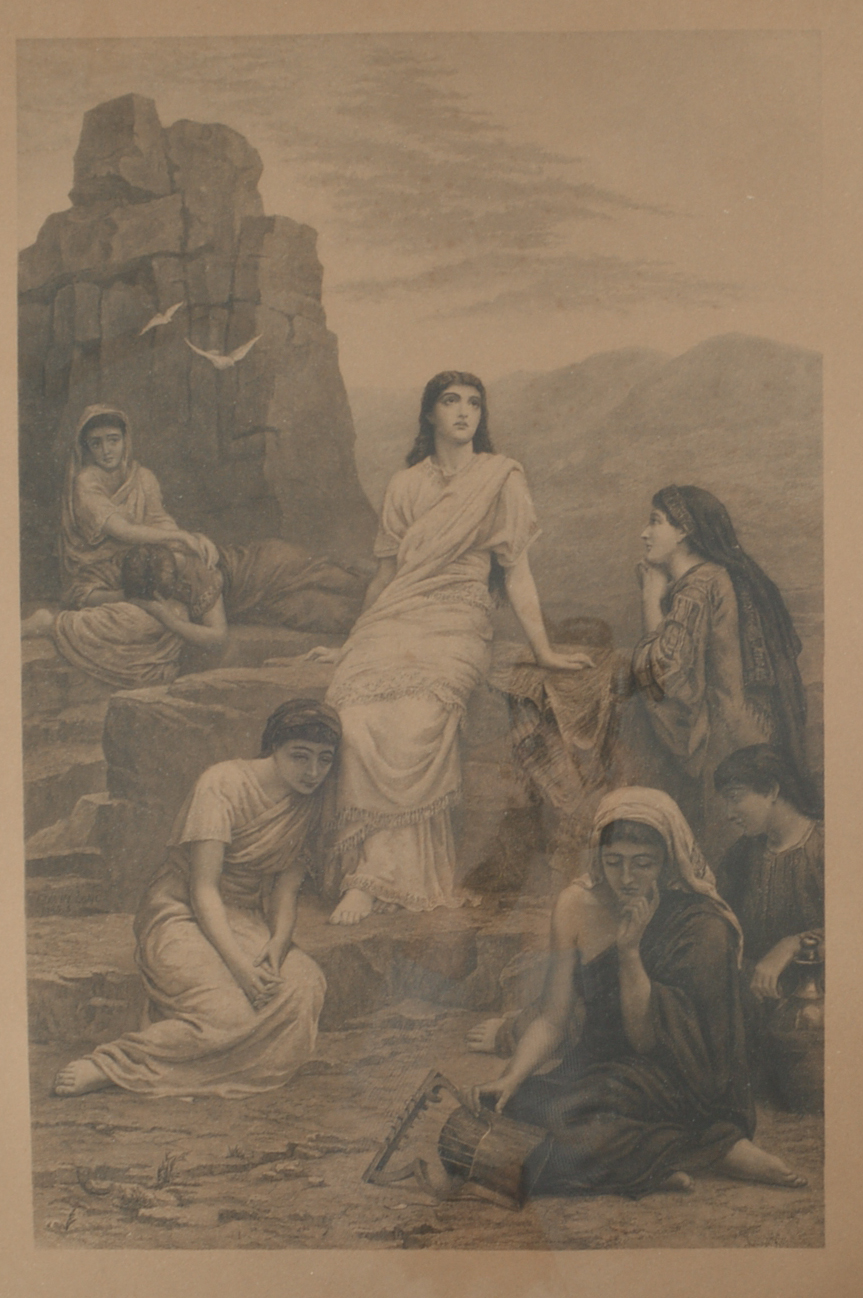 Antique Edwin Long Biblical Intaglio Engraving by George Sidney Hunt