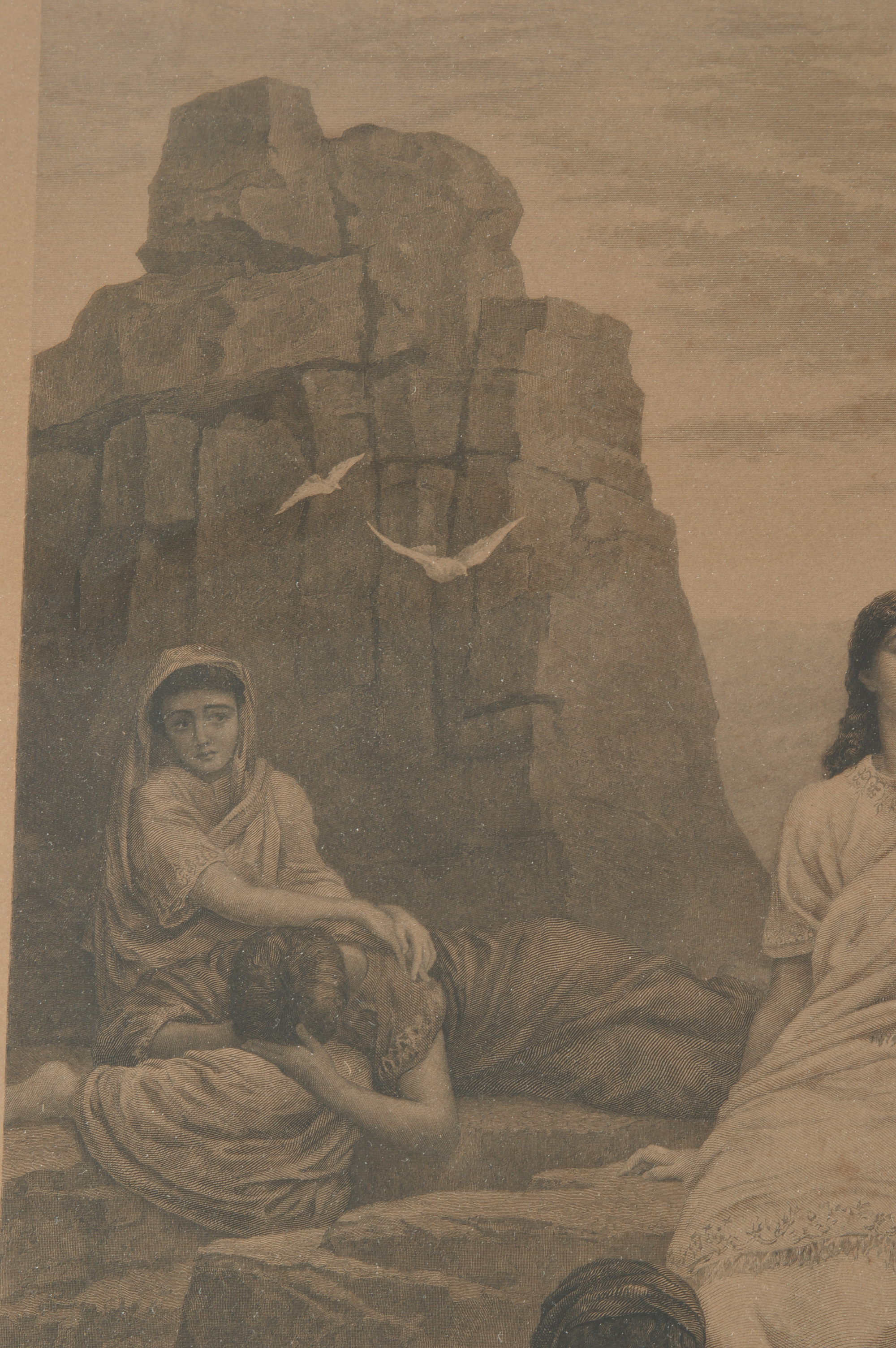 Antique Edwin Long Biblical Intaglio Engraving by George Sidney Hunt