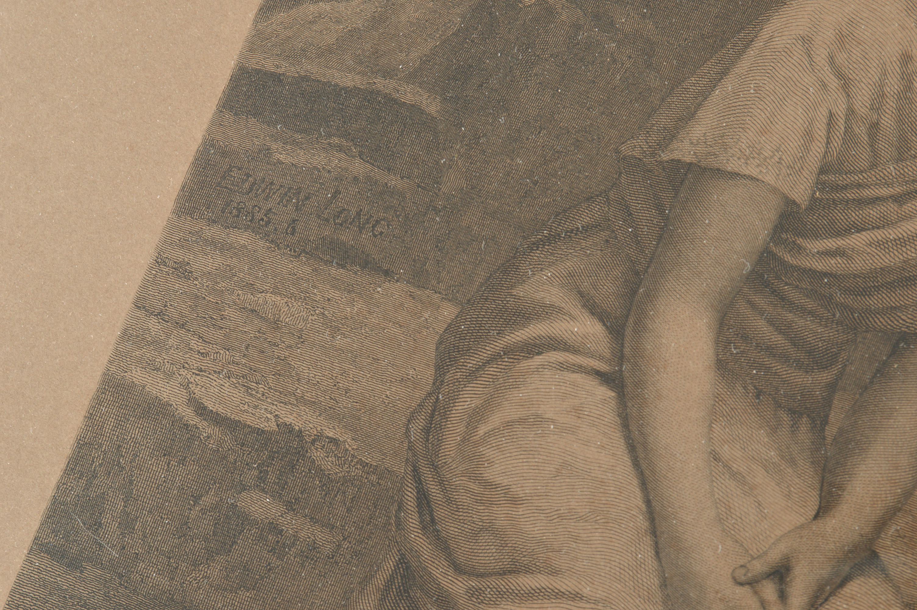 Antique Edwin Long Biblical Intaglio Engraving by George Sidney Hunt