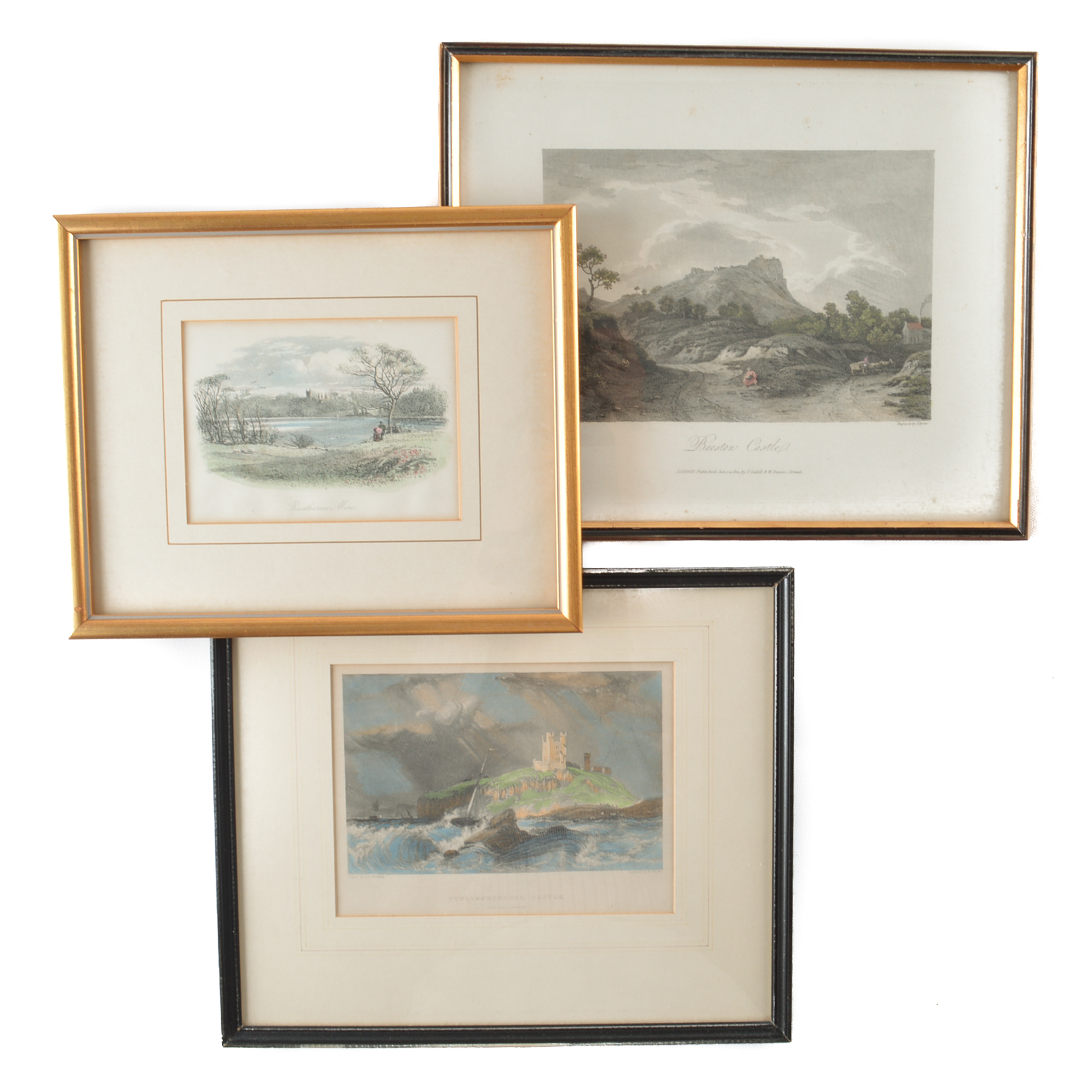 Three Antique to Vintage Colored Engravings