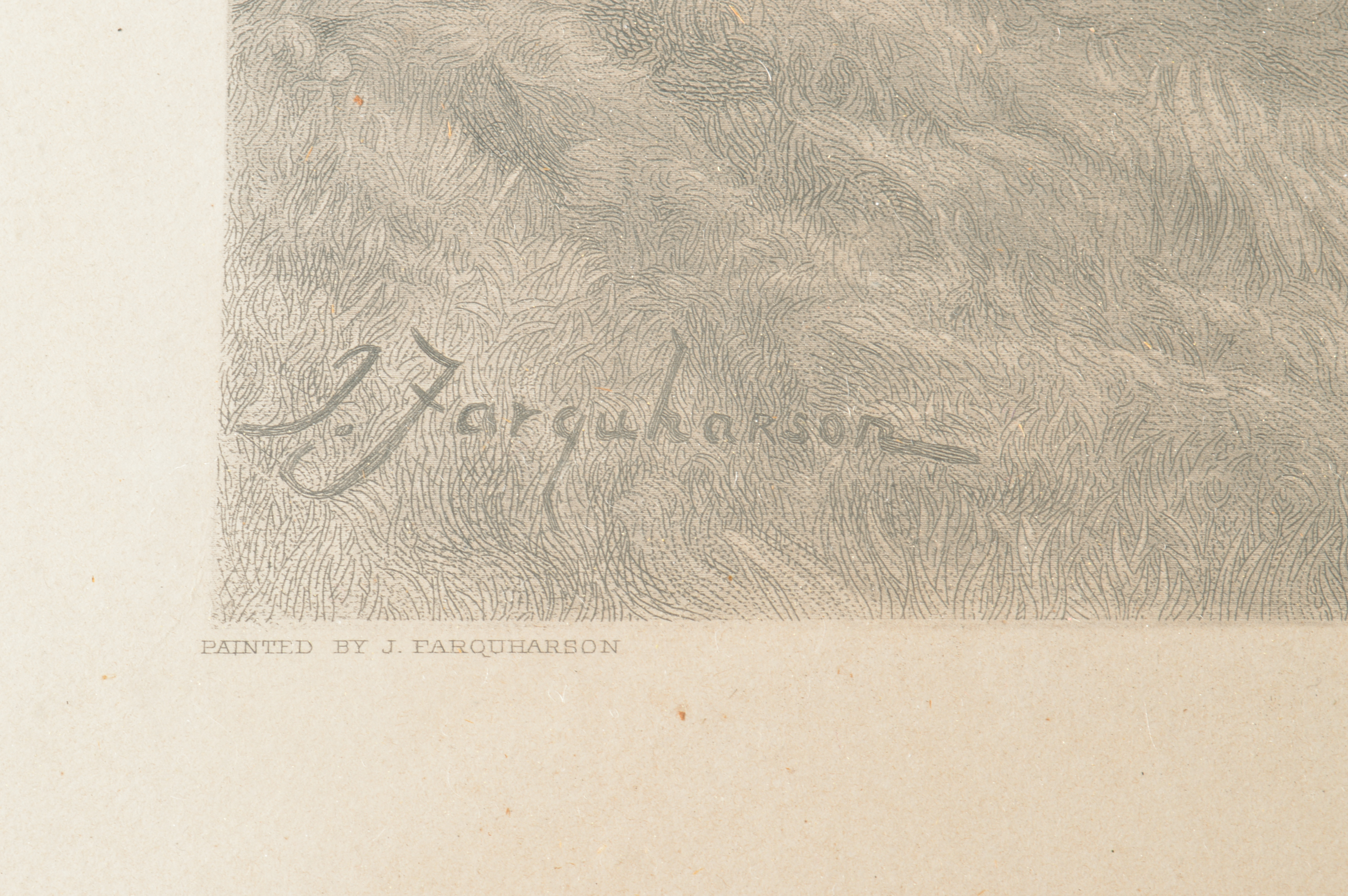 Antique Joseph Farquharson Intaglio Engraving "Leaving The Hills"