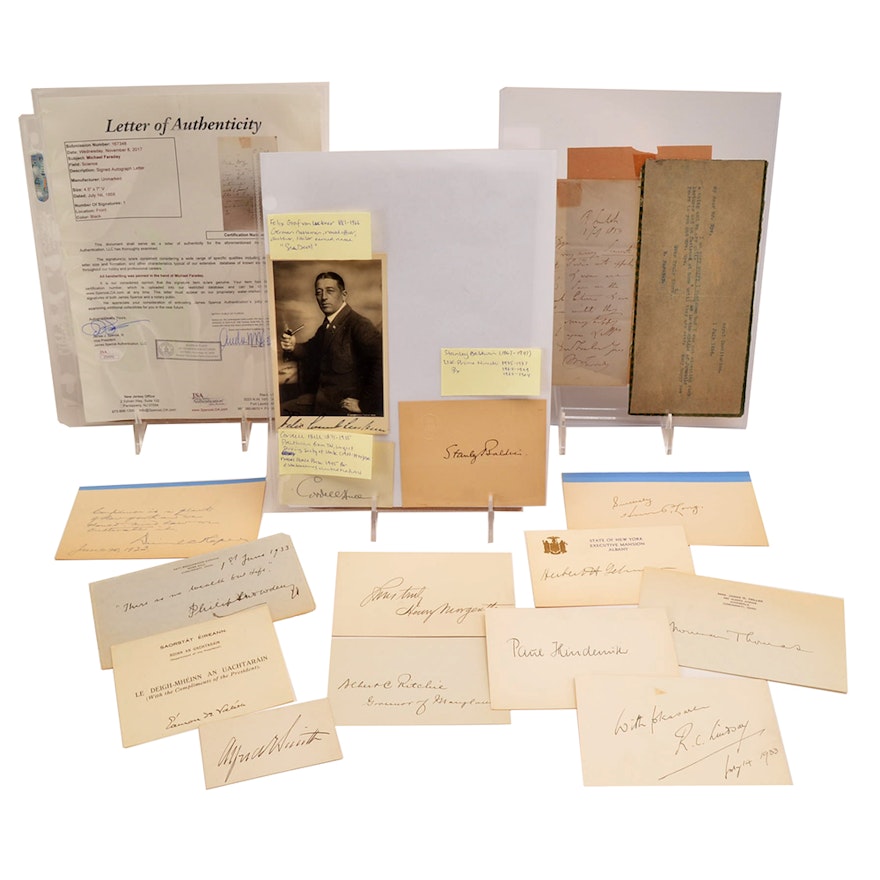 Antique and Vintage Significant Autographs, Including Michael Faraday