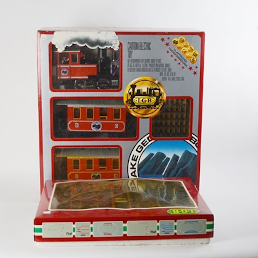 Vintage Lehmann-Gross-Bahn Electric Passenger Train Set and Track