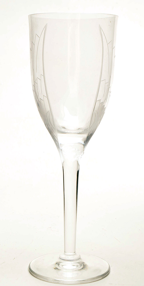 Pair of Lalique Crystal Wine Glasses with Angel Motif
