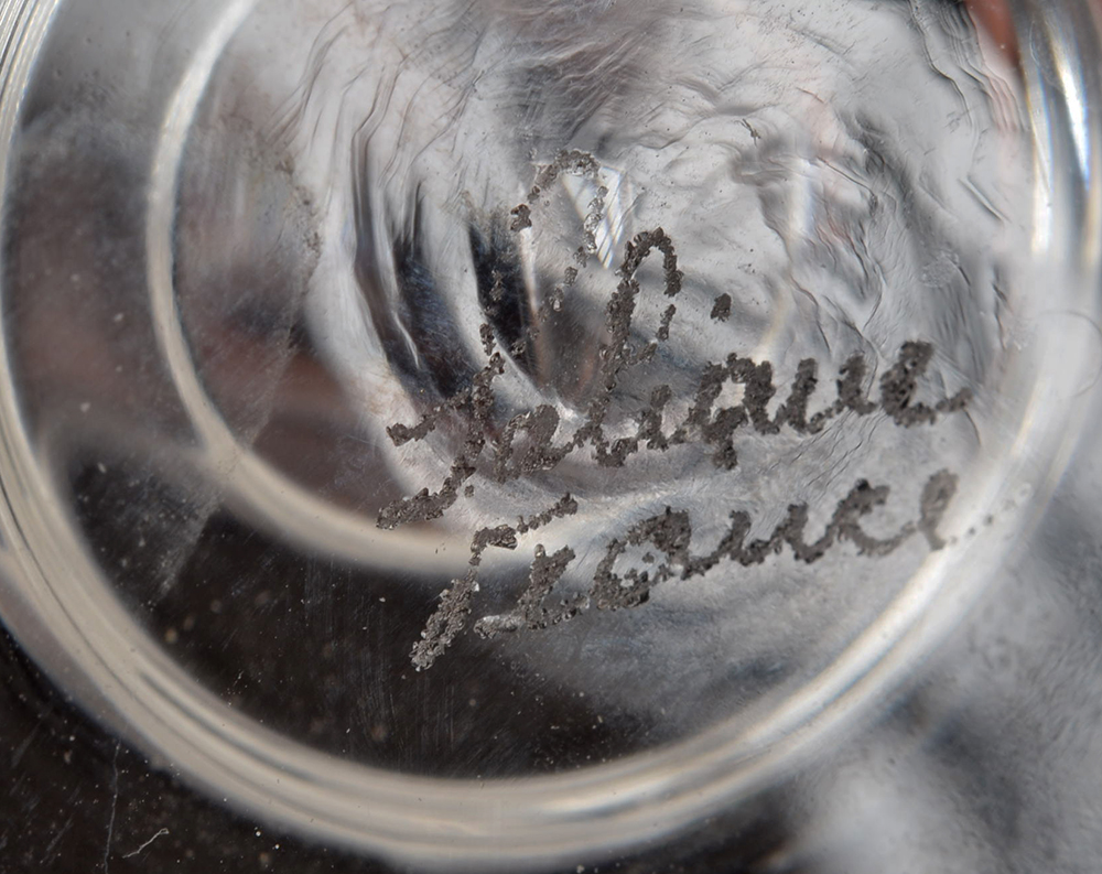 Pair of Lalique Crystal Wine Glasses with Angel Motif