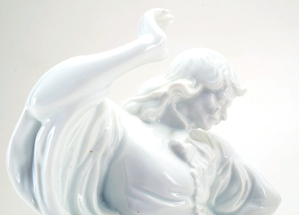 Herend Hungary White Porcelain Csardas Folklore Dancer Figurine