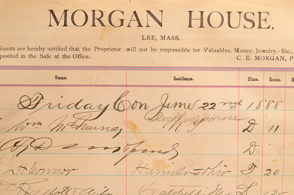 1888 Morgan House Inn Hotel Register