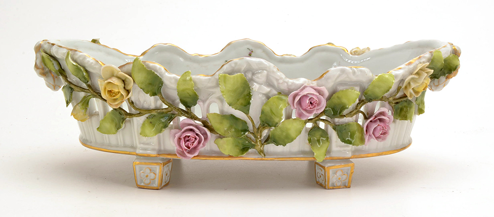 Antique Von Schierholz Porcelain Basket