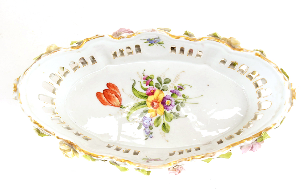 Antique Von Schierholz Porcelain Basket