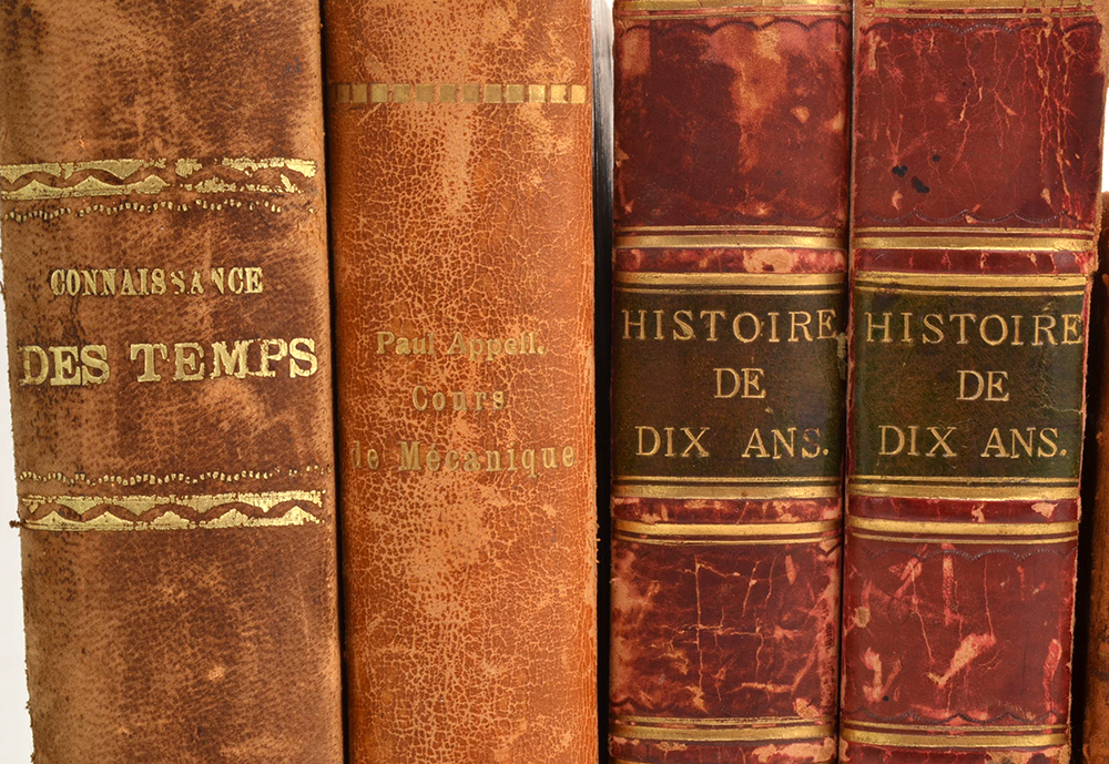 Group of Eight Finely Bound Antique French Hardcovers