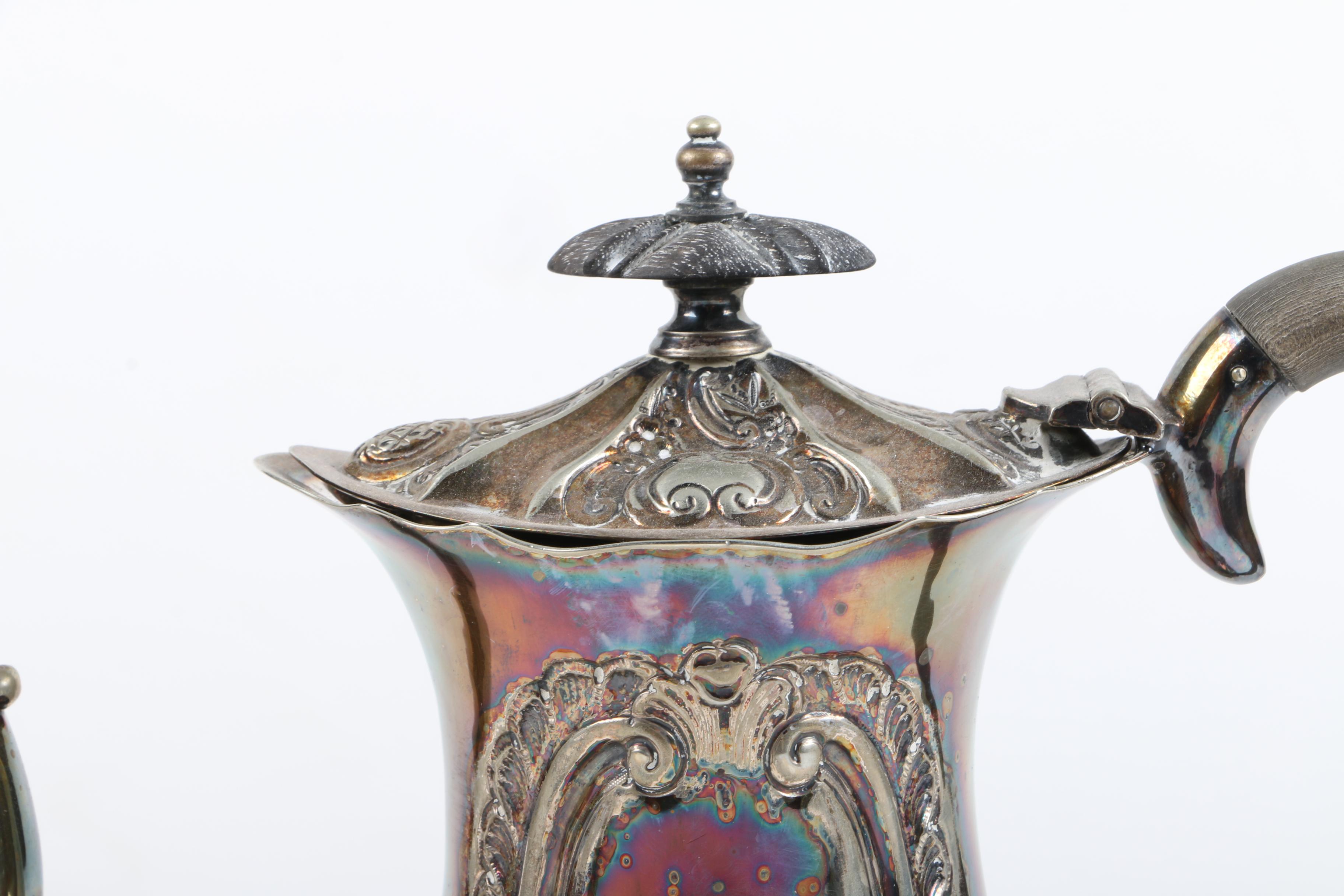 Walker & Hall Repoussé  Silver Plate Tea and Coffee Service