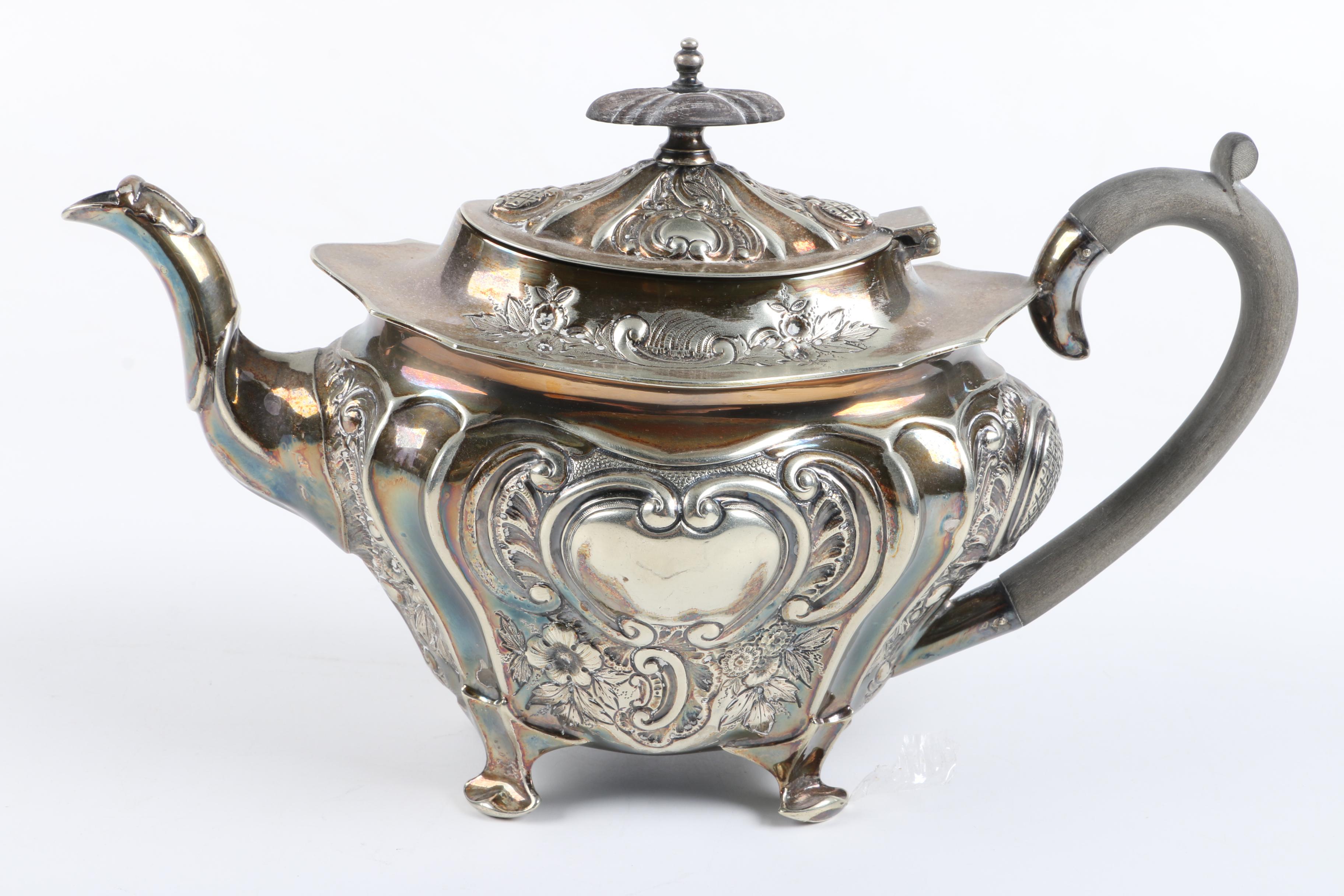 Walker & Hall Repoussé  Silver Plate Tea and Coffee Service