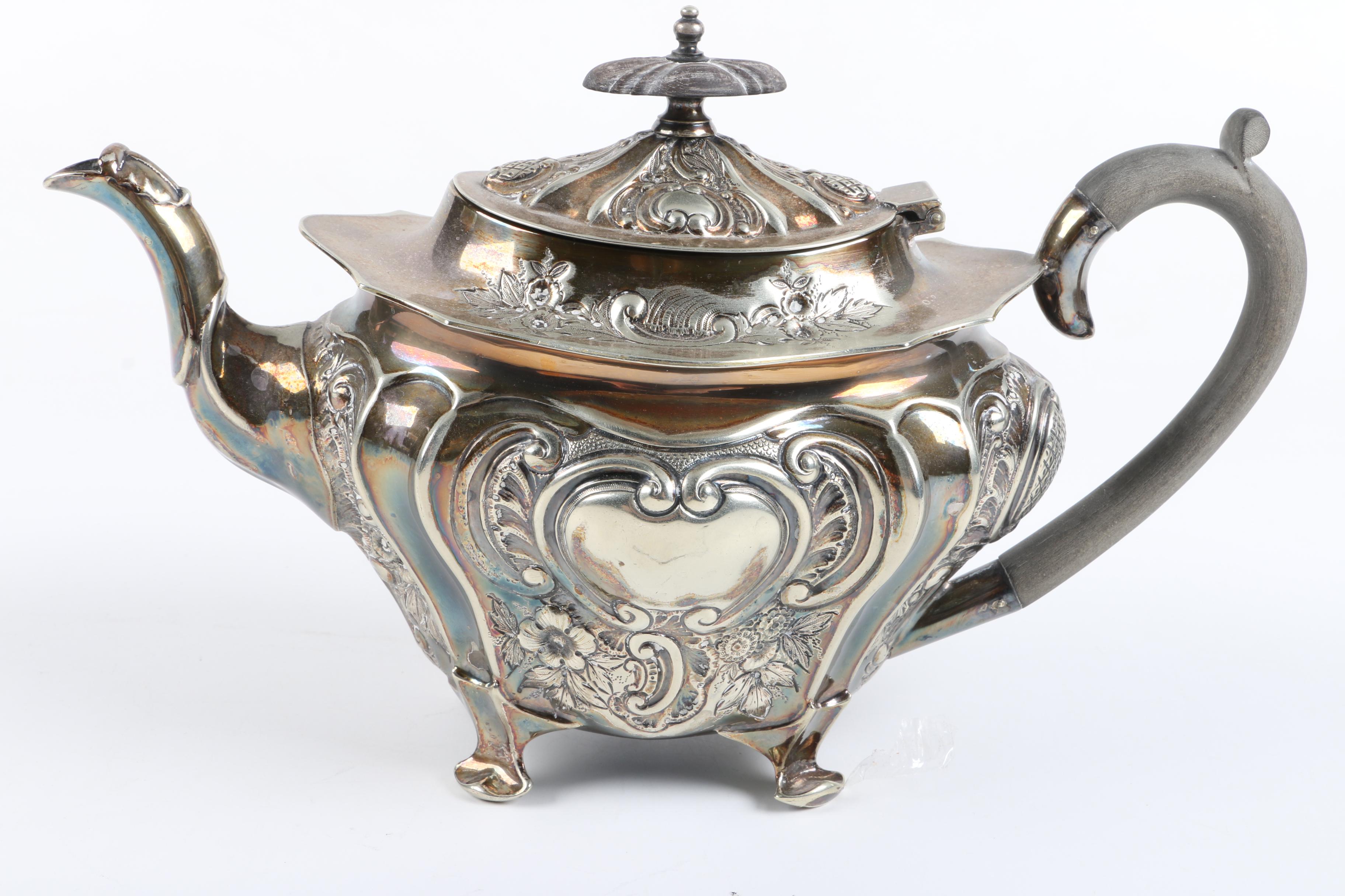 Walker & Hall Repoussé  Silver Plate Tea and Coffee Service