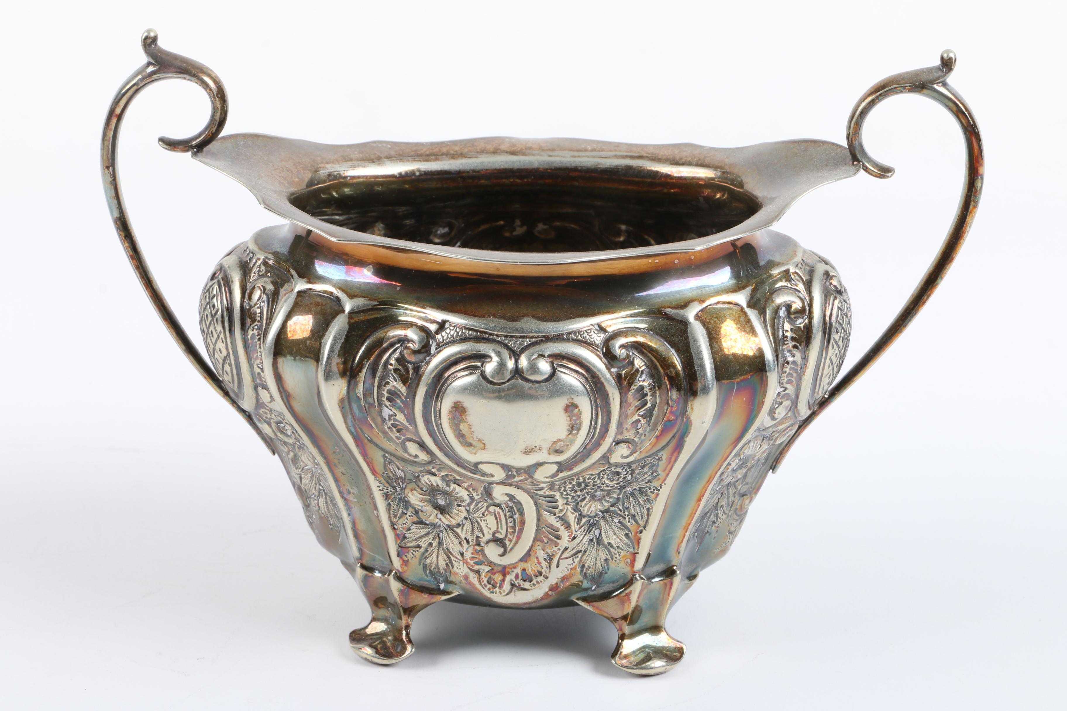 Walker & Hall Repoussé  Silver Plate Tea and Coffee Service