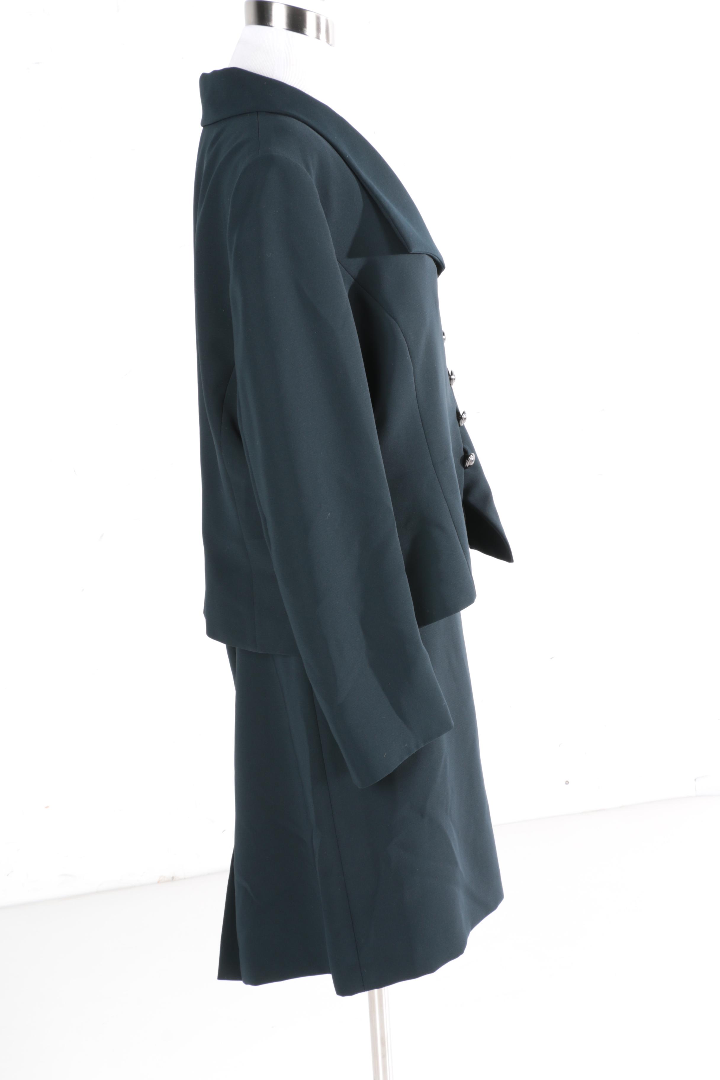 Tahari Asymmetric Front Skirt Suit
