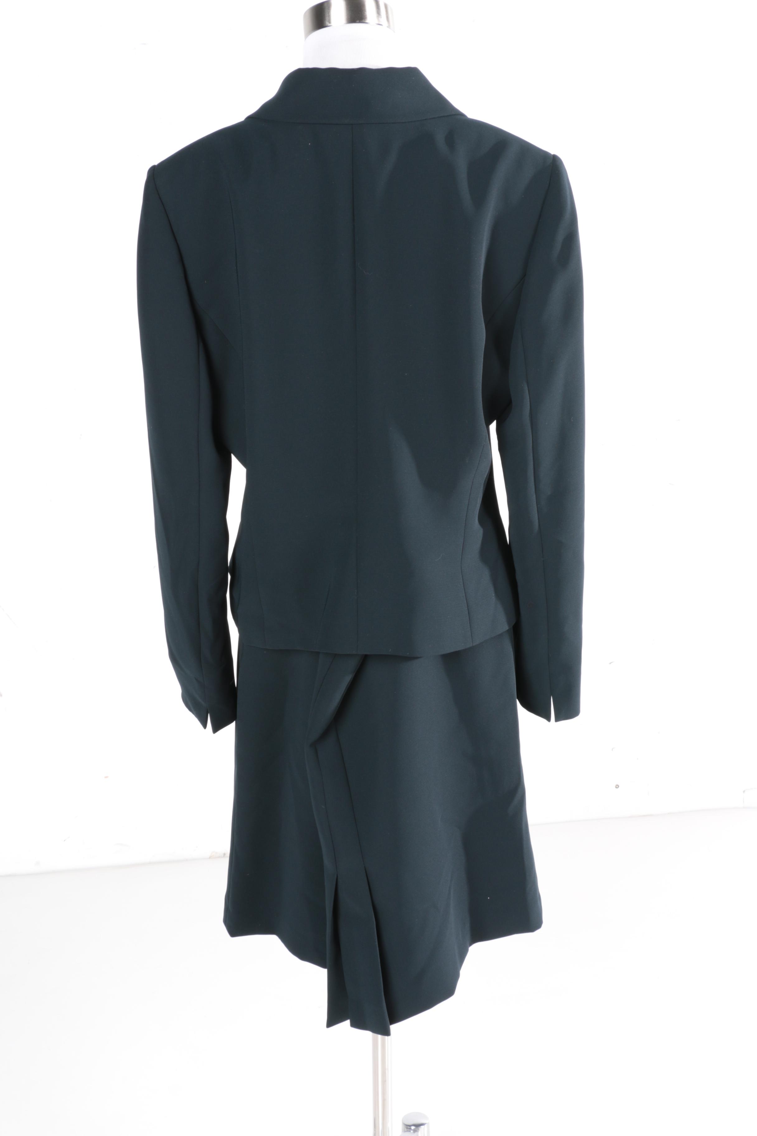 Tahari Asymmetric Front Skirt Suit
