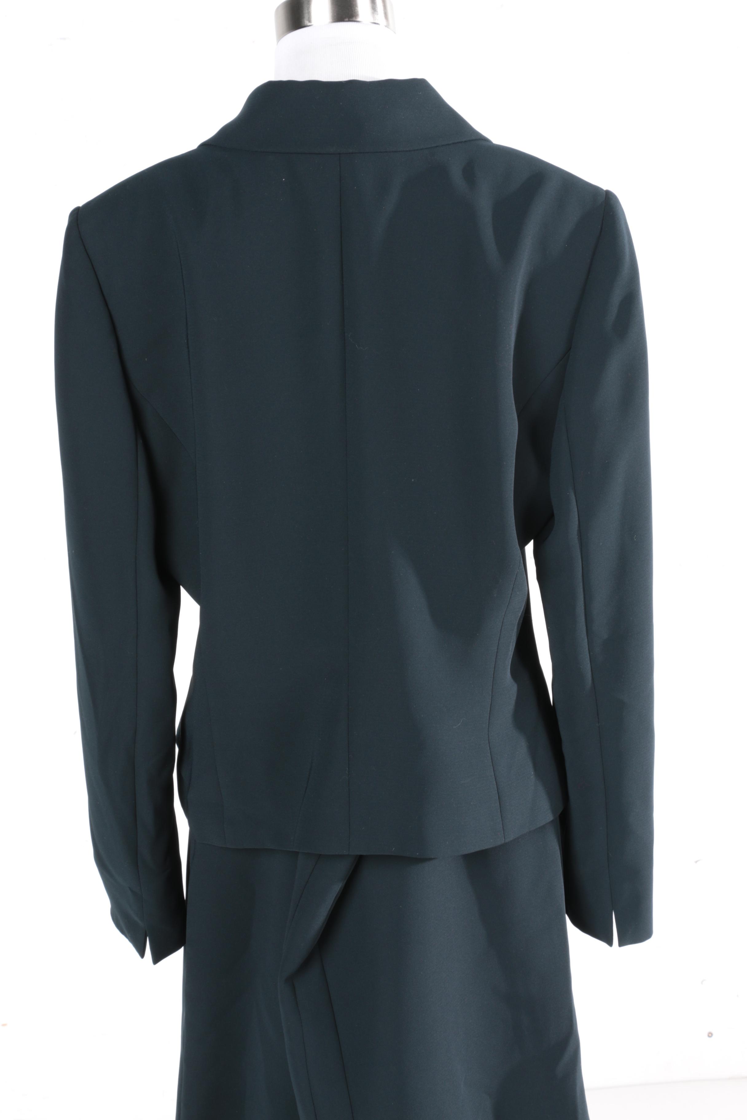 Tahari Asymmetric Front Skirt Suit
