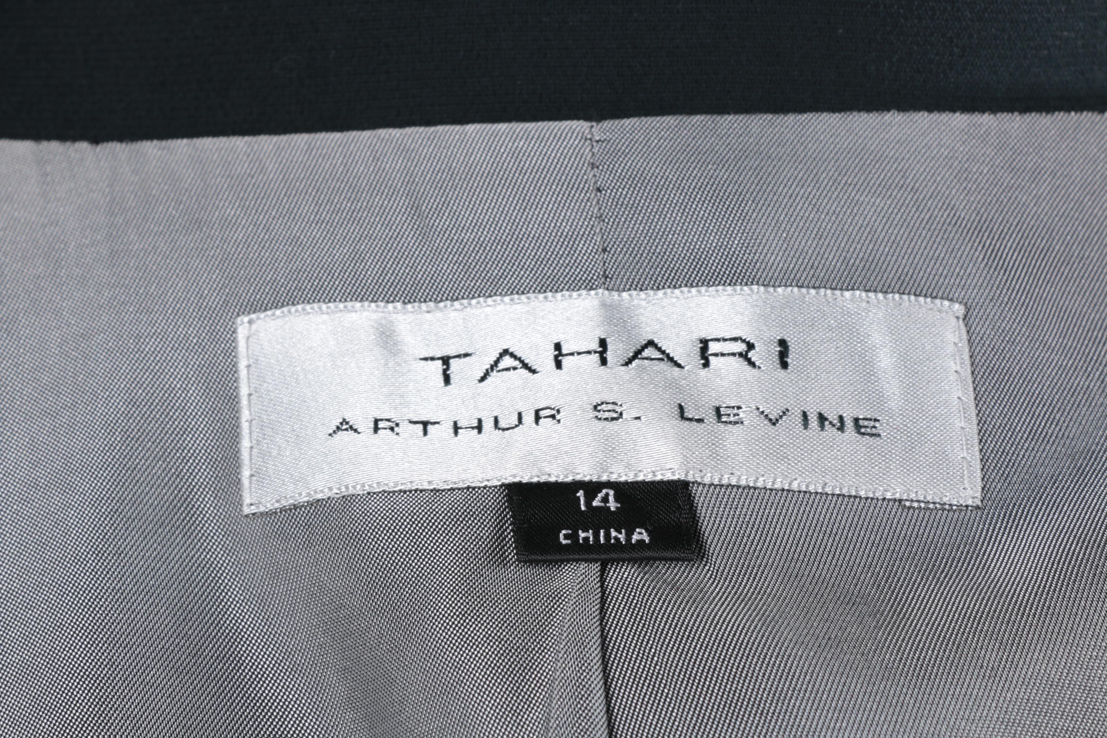 Tahari Asymmetric Front Skirt Suit