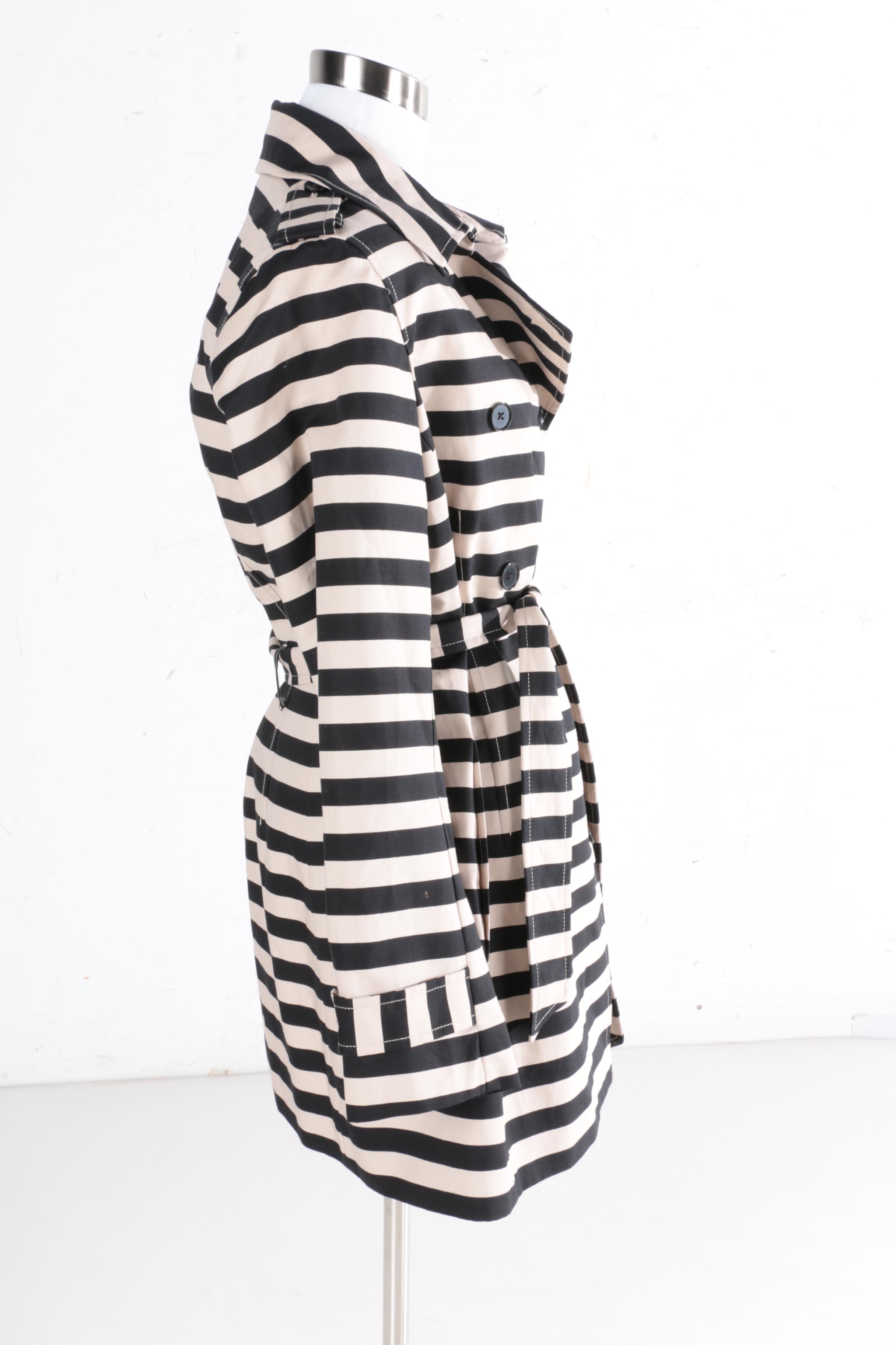 Women's Banana Republic Striped Trench Coat