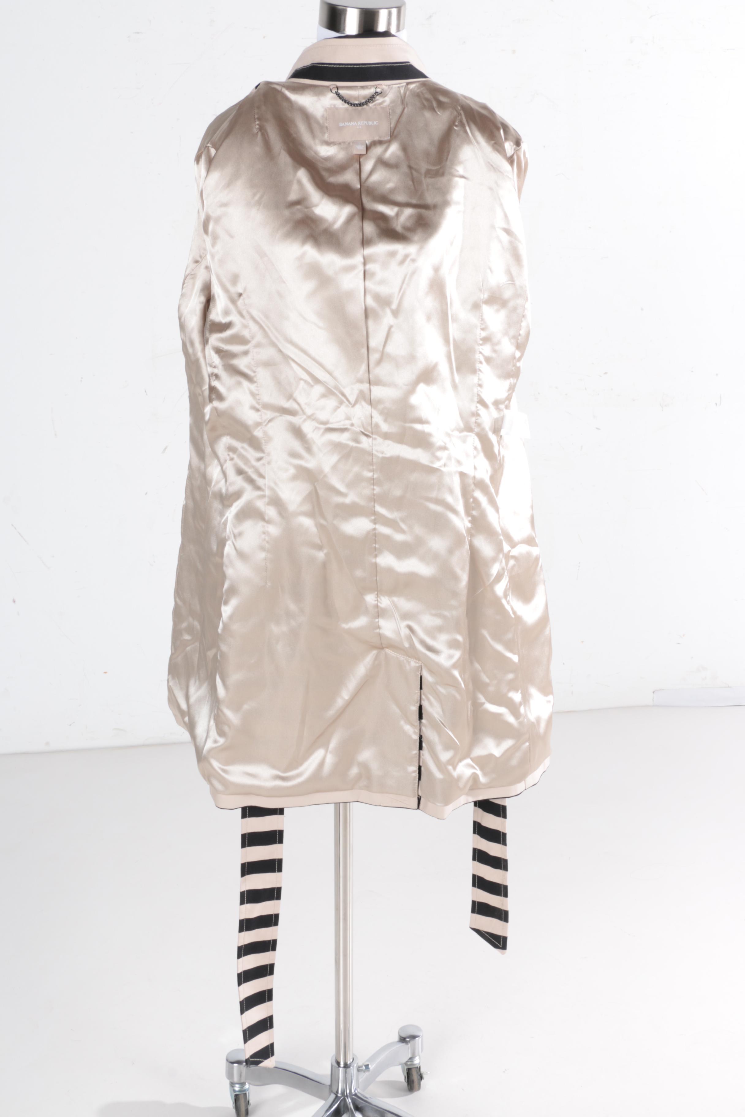 Women's Banana Republic Striped Trench Coat