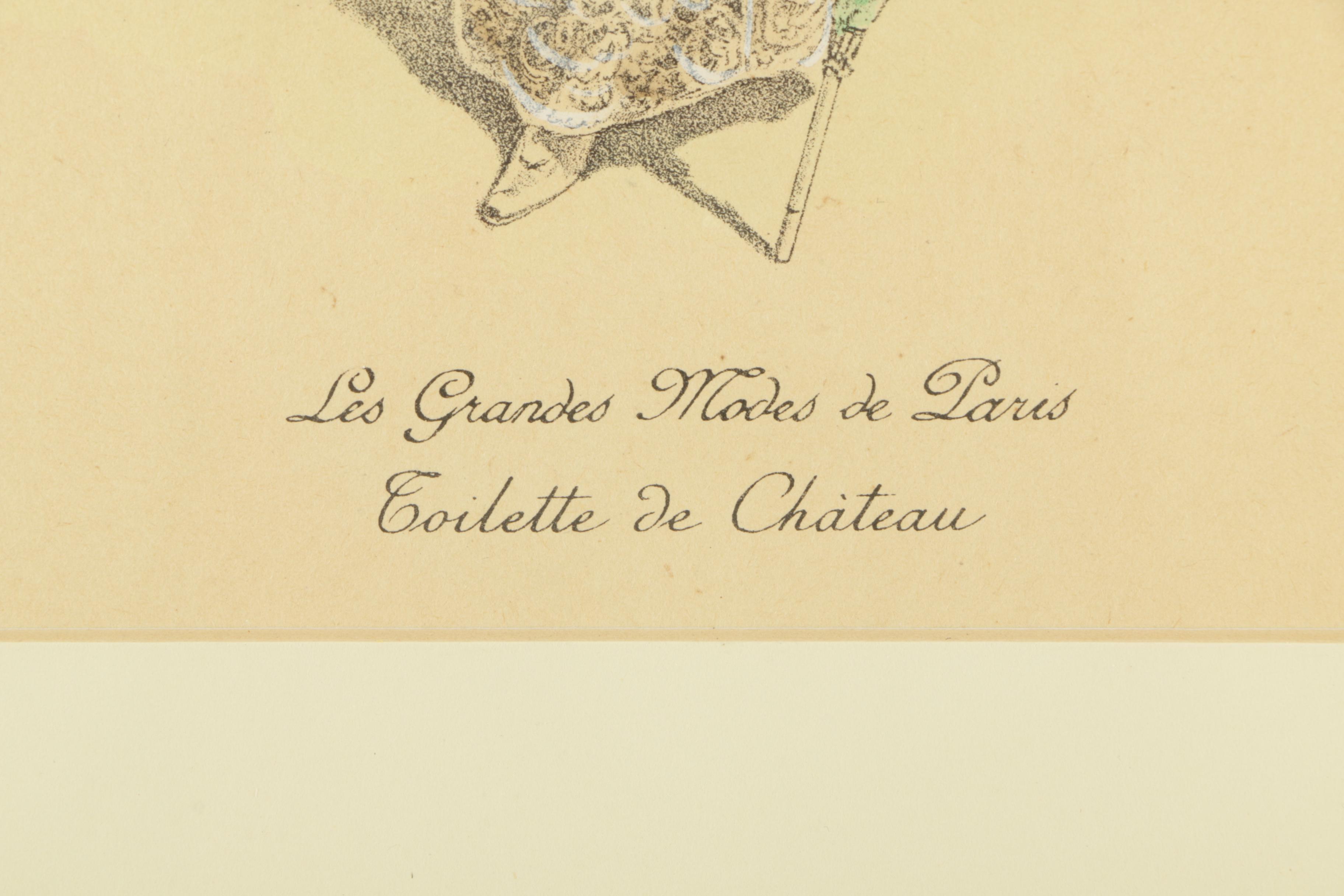 Collection of Hand Colored Lithographs on Paper "Les Grandes Modes de Paris"