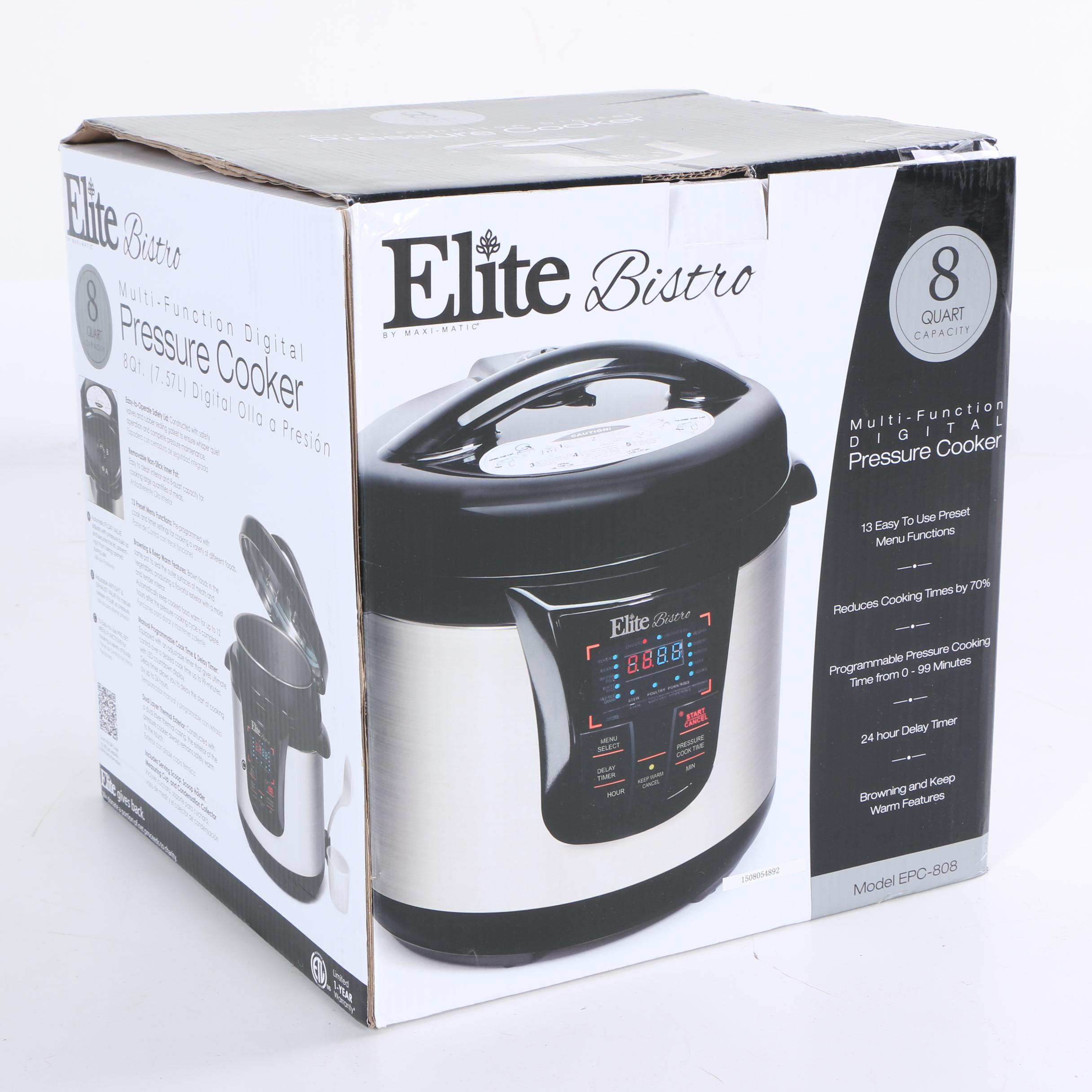 Elite Bistro 8-Quart Pressure Cooker