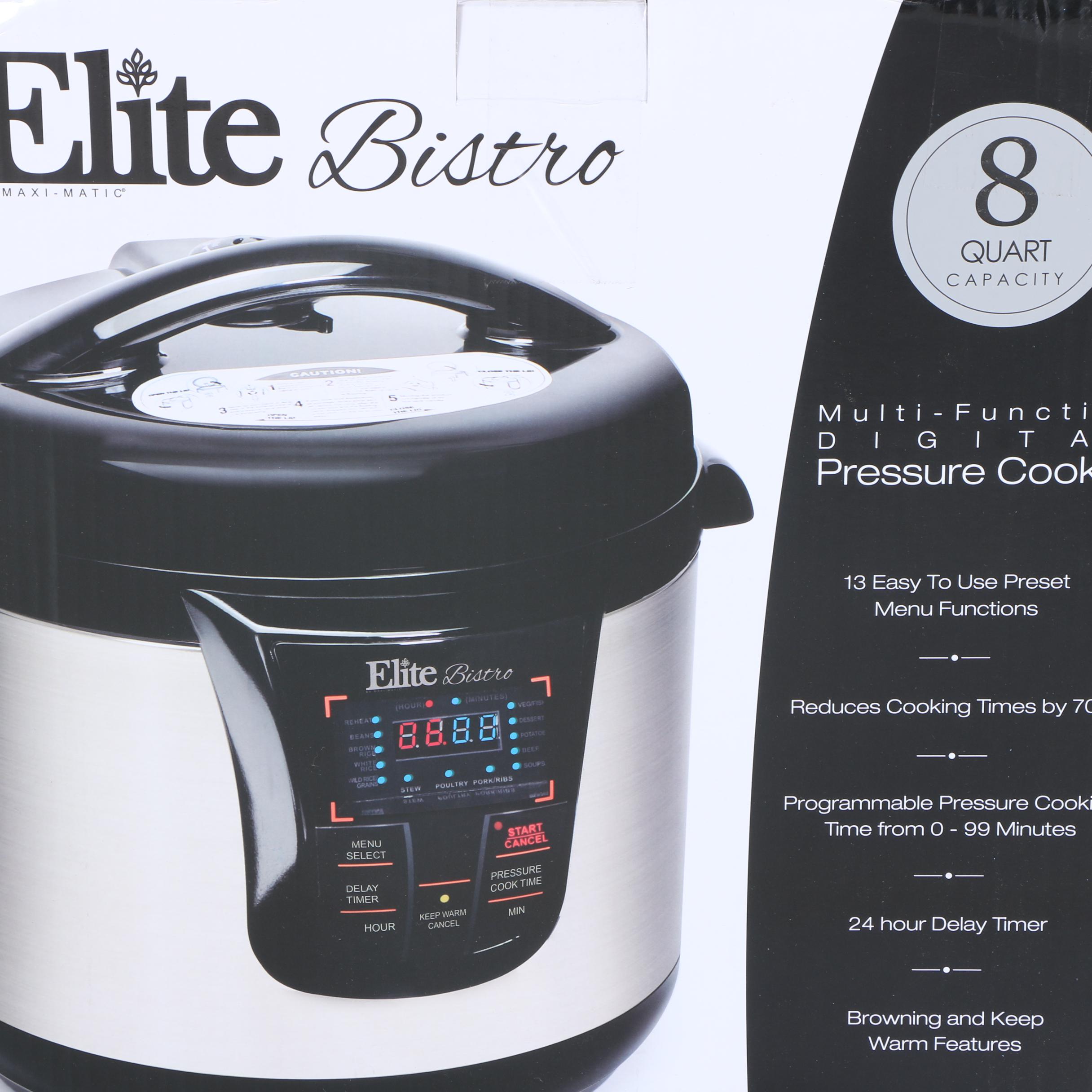 Elite Bistro 8-Quart Pressure Cooker