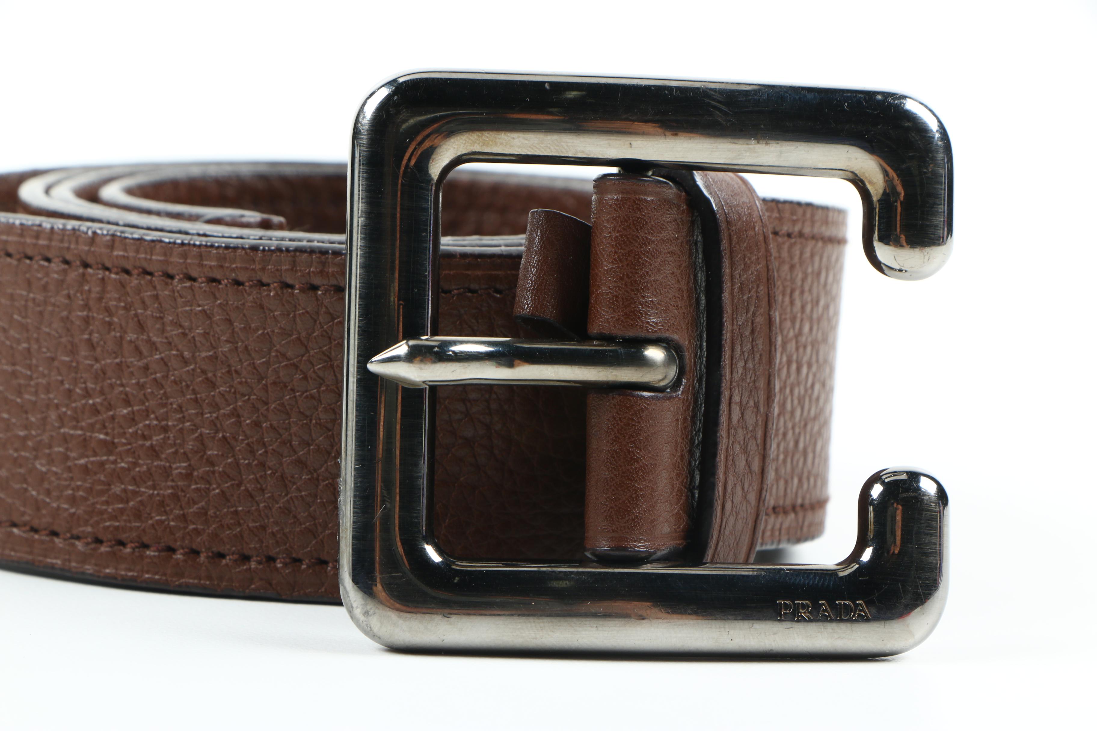 Women's Prada Brown Leather Belt
